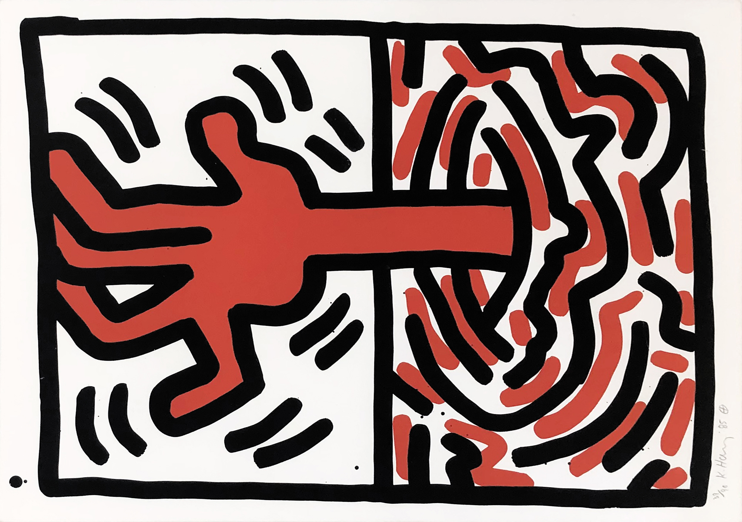 Ludo, Plate 5 (Hand signed Lithograph) by Keith Haring