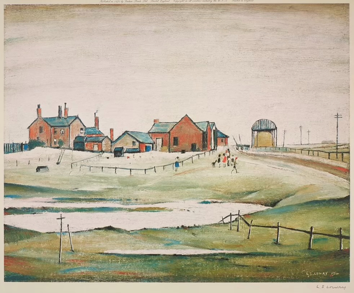 Lowry Landscape with Farm Buildings by L. S. Lowry