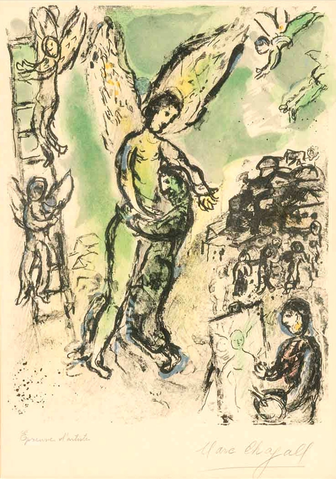 Lutte de Jacob et de L’Ange by Marc Chagall