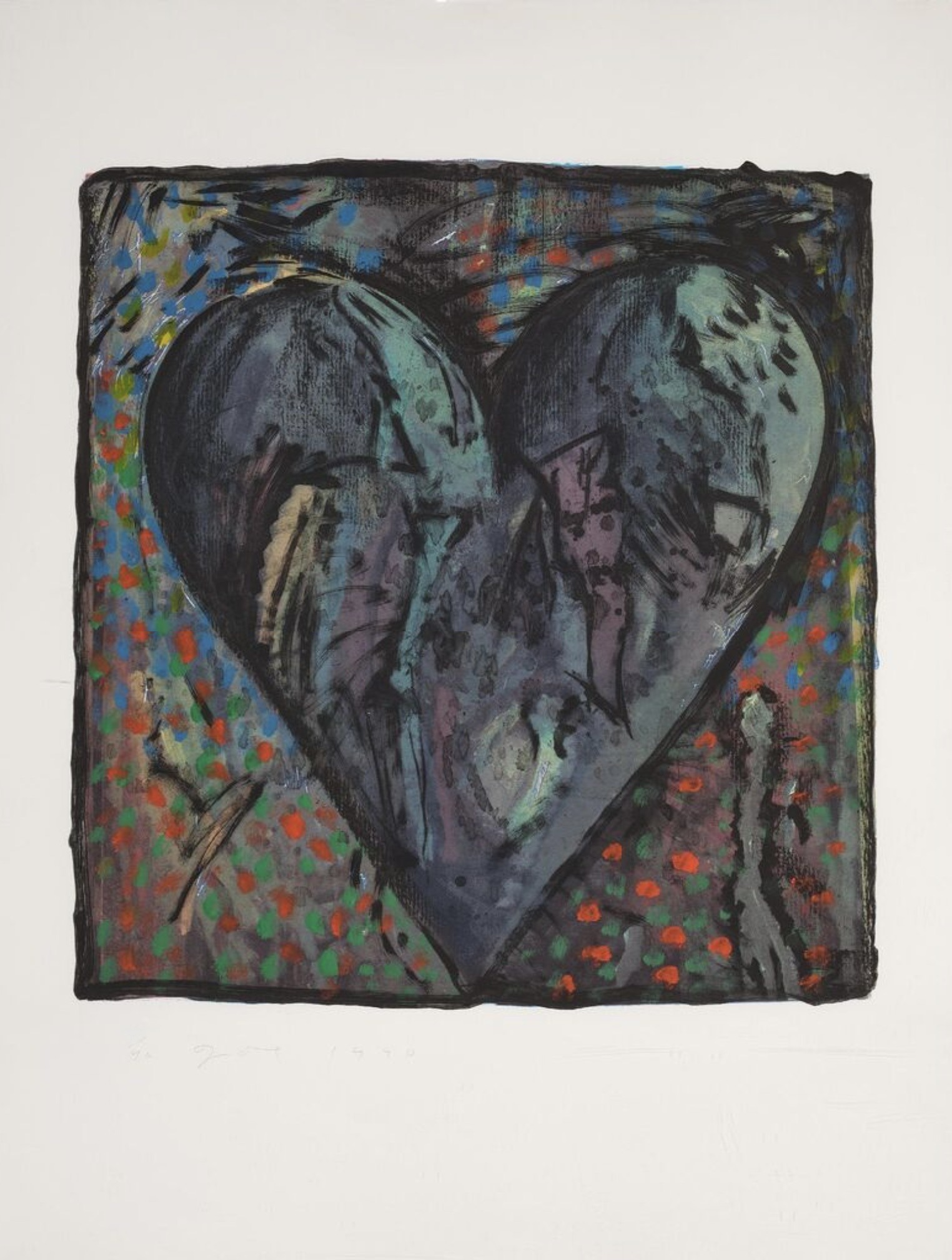 The Hand-Colored Viennese Hearts VI by Jim Dine