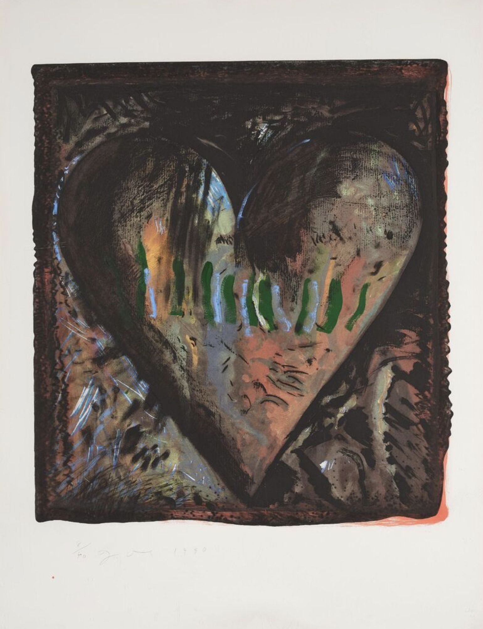 The Hand-Colored Viennese Hearts II by Jim Dine