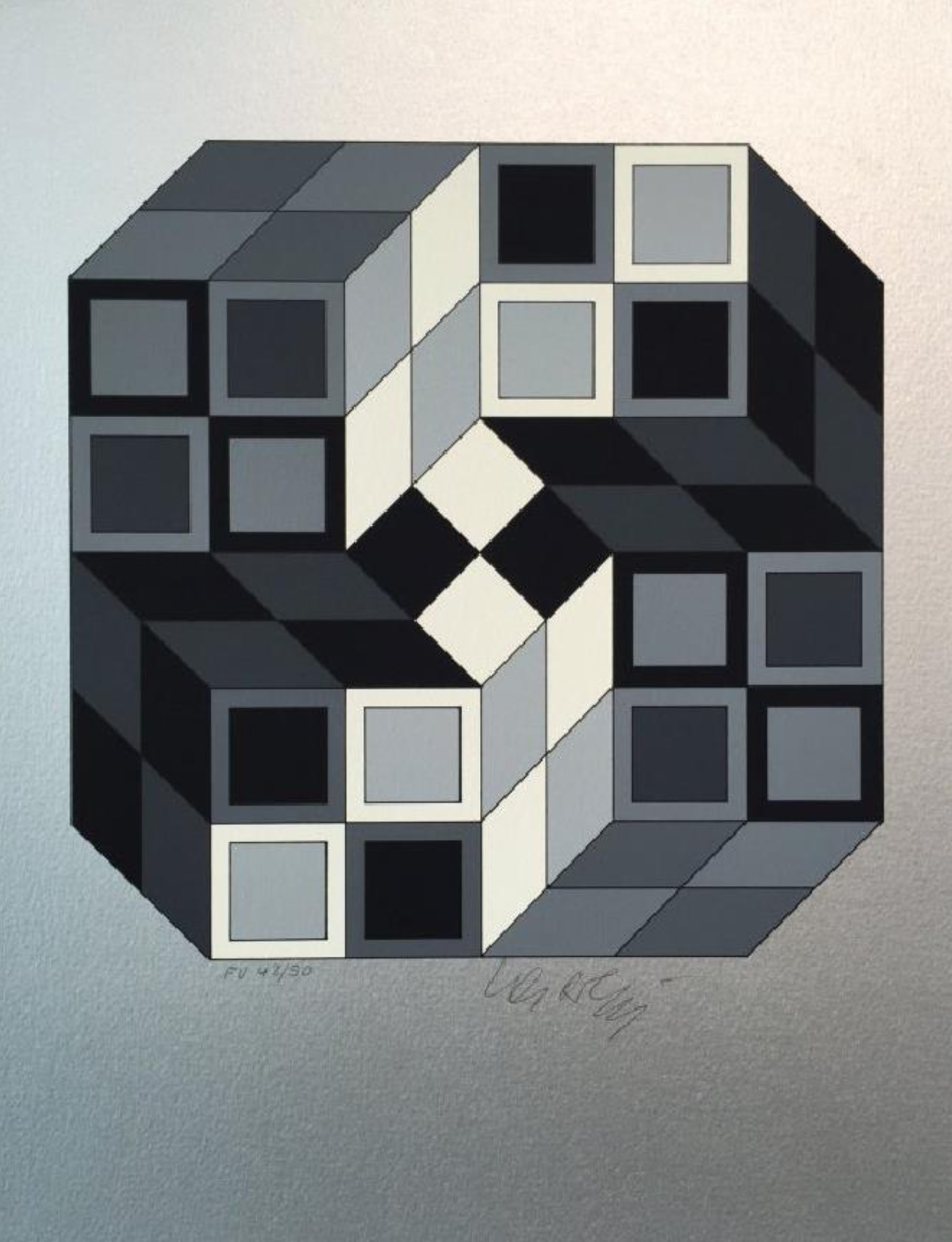 Silver Composition by Victor Vasarely