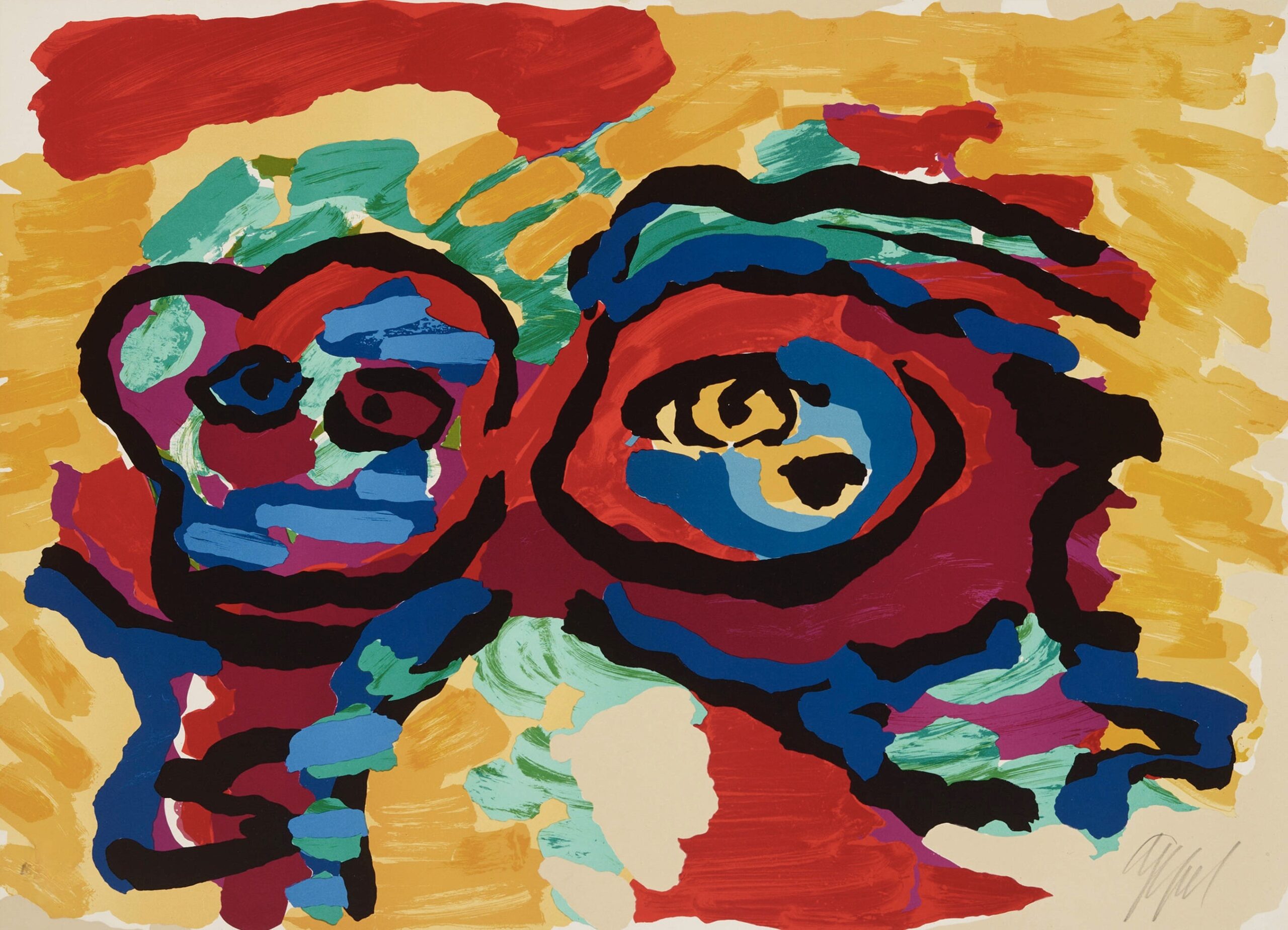 Two Figures by Karel Appel