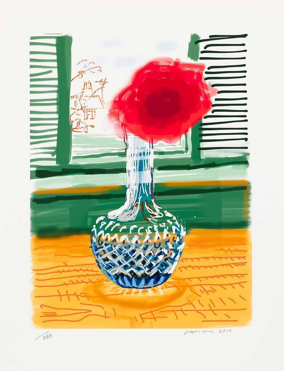 David Hockney No 281 My Window iPad Drawing by David Hockney