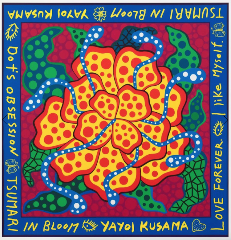 Tsumari in Bloom Wrapping Cloth by Yayoi Kusama