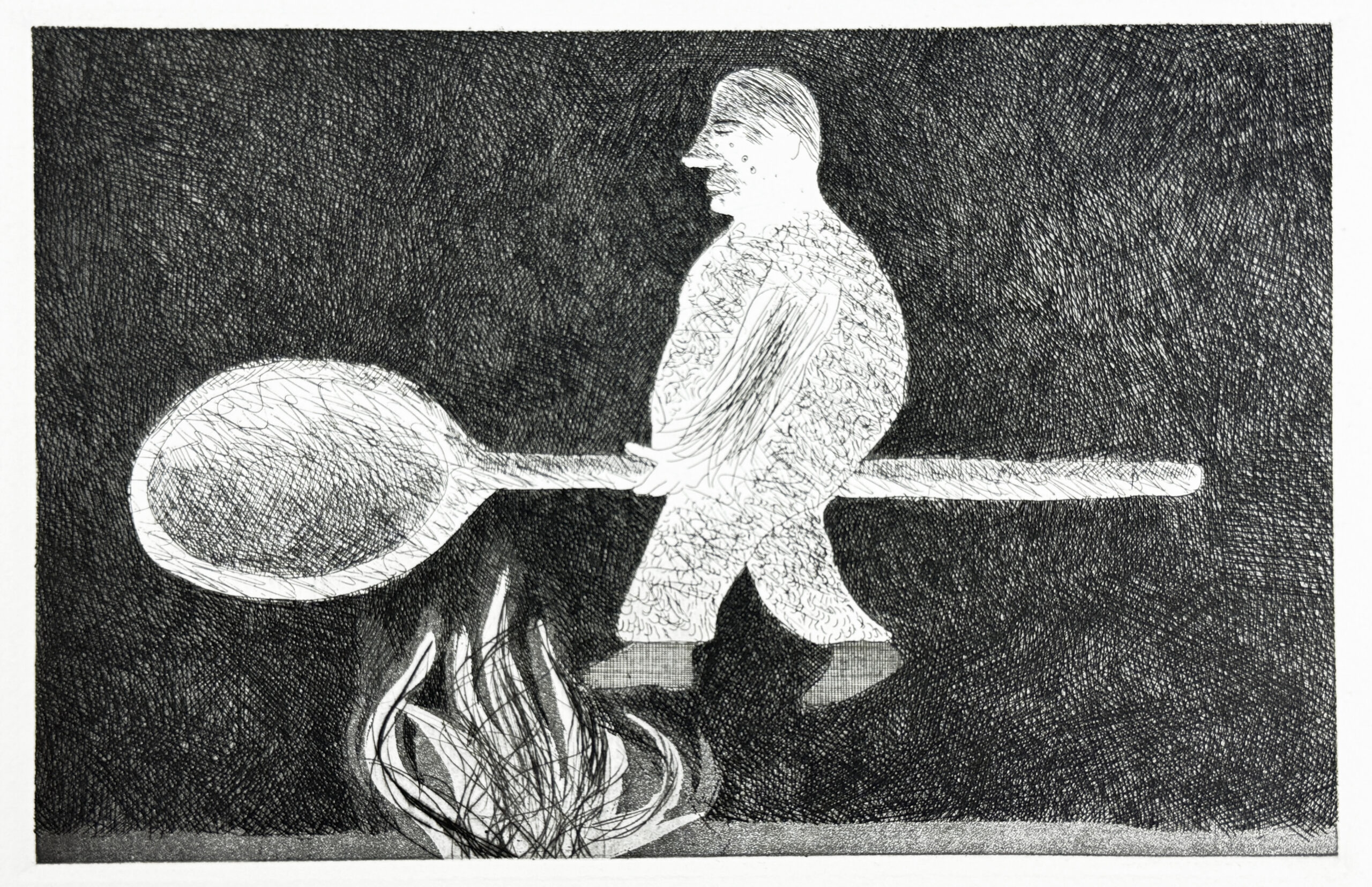 Riding around on a cooking spoon (Six Fairy Tales from the Brothers Grimm) by David Hockney