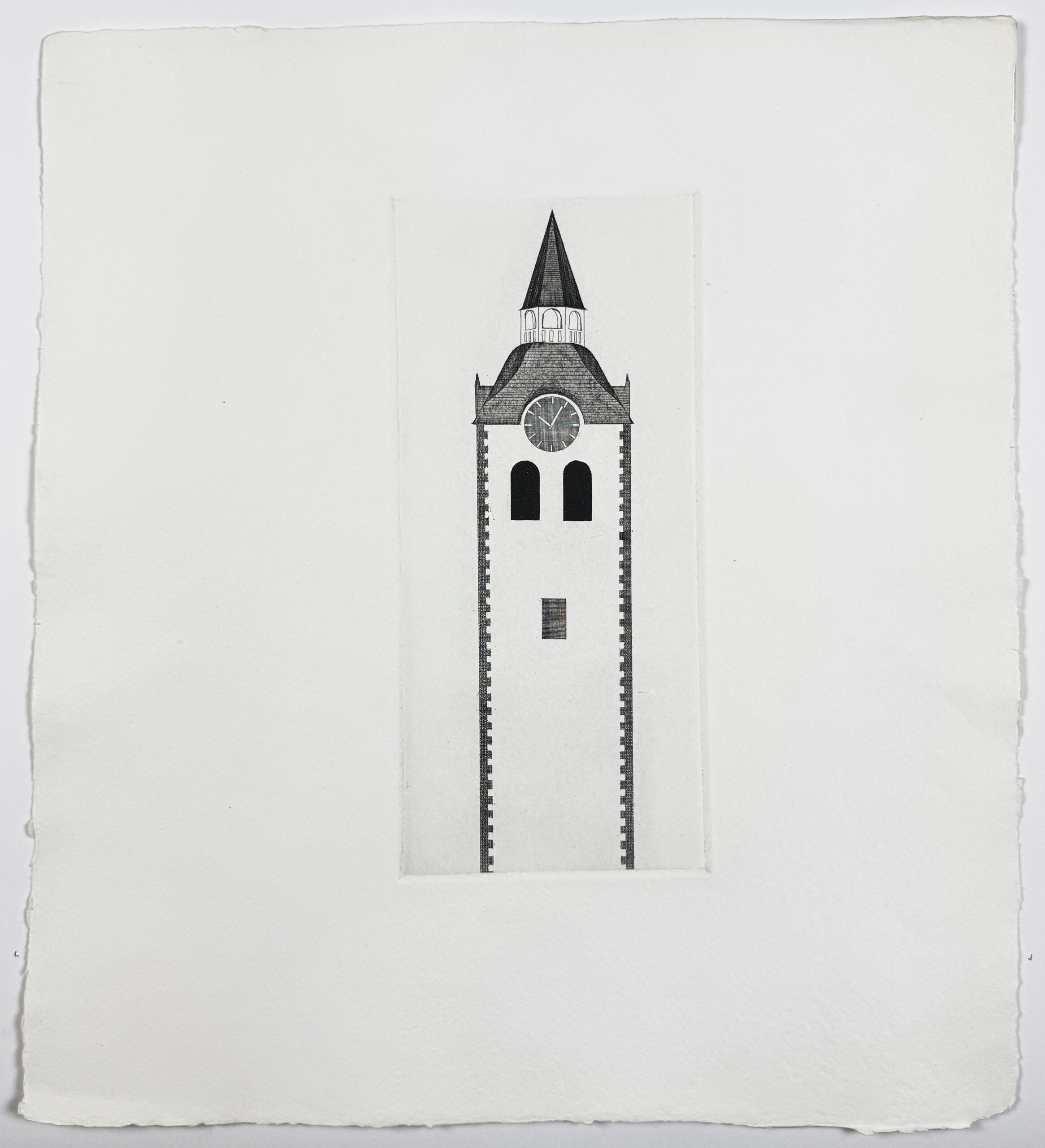 The church tower and the clock (Six Fairy Tales from the Brothers Grimm) by David Hockney