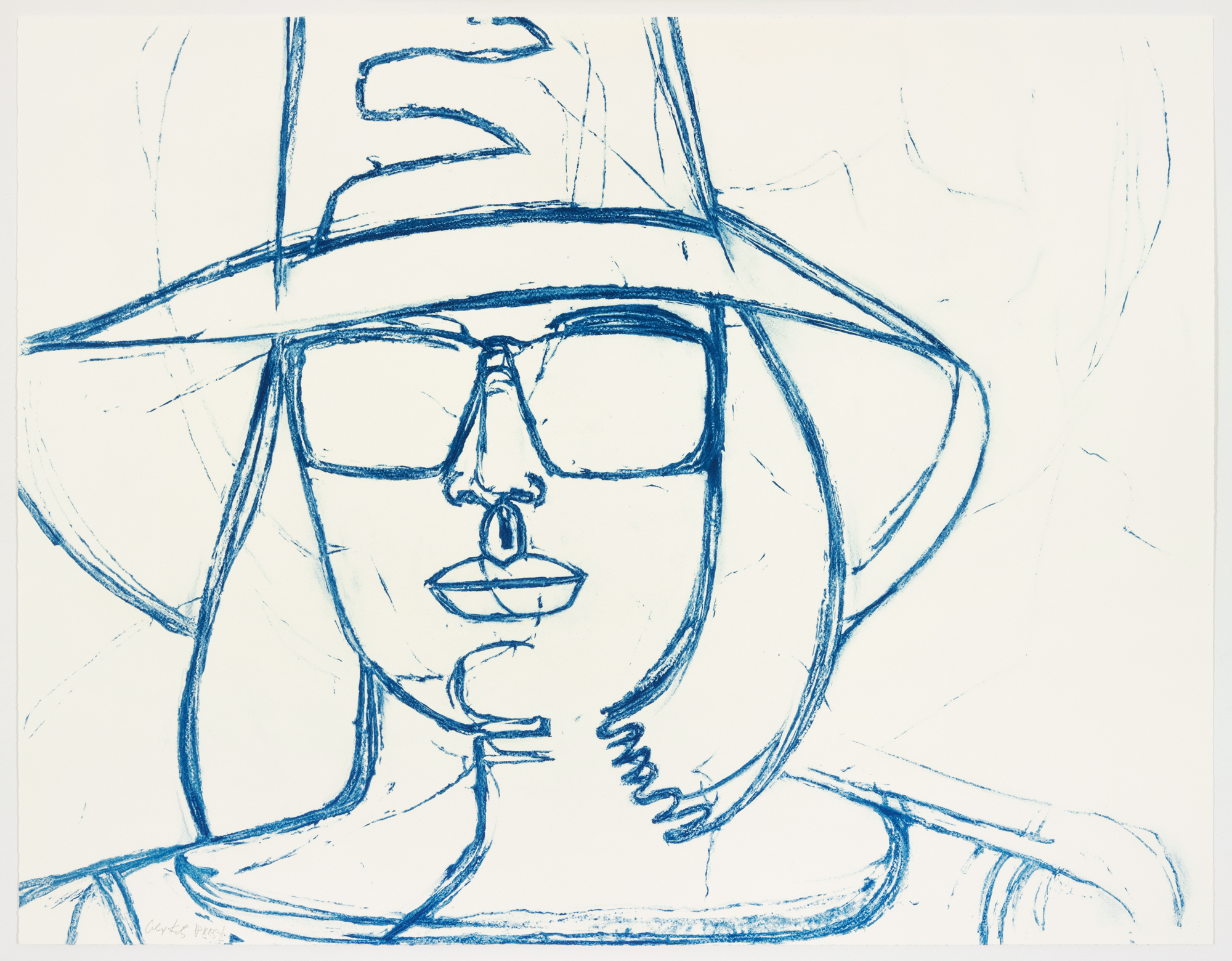 White Hat and Sunglasses by Alex Katz