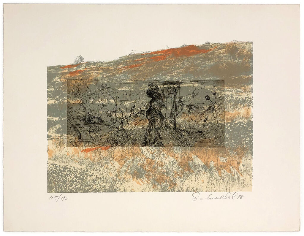 Untitled (from Ten Painters on War and Peace), hand signed lithograph by Ivan Schwebel