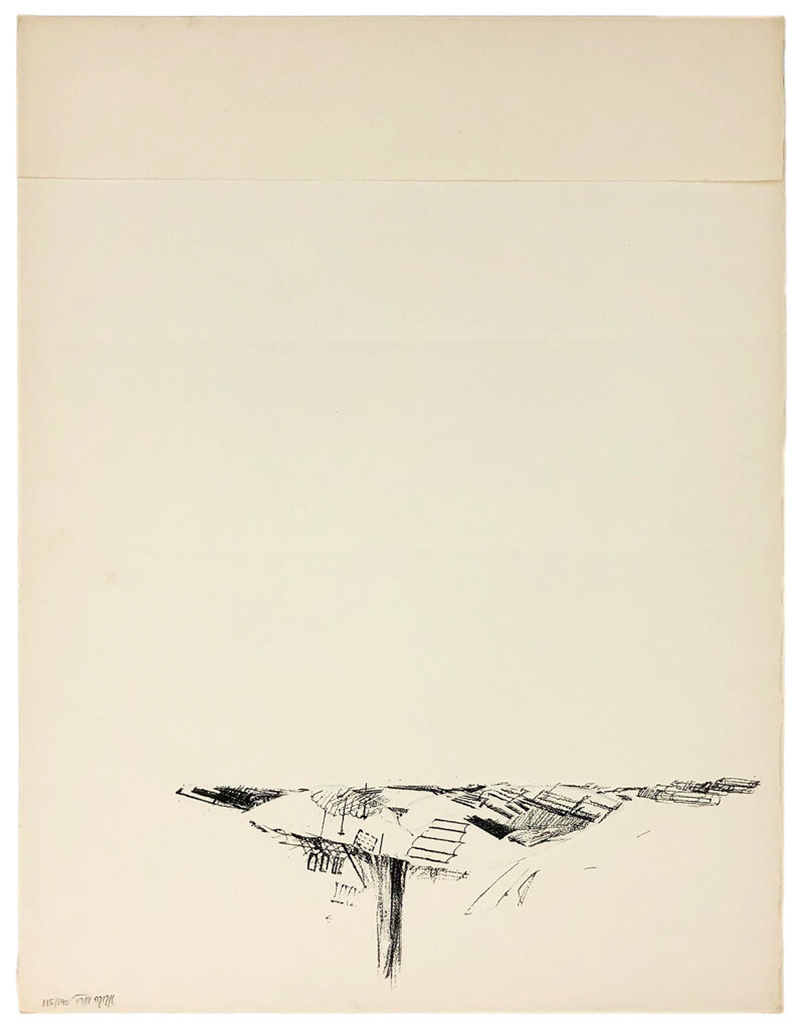 Untitled (from Ten Painters on War and Peace), hand signed lithograph by Aviva Uri