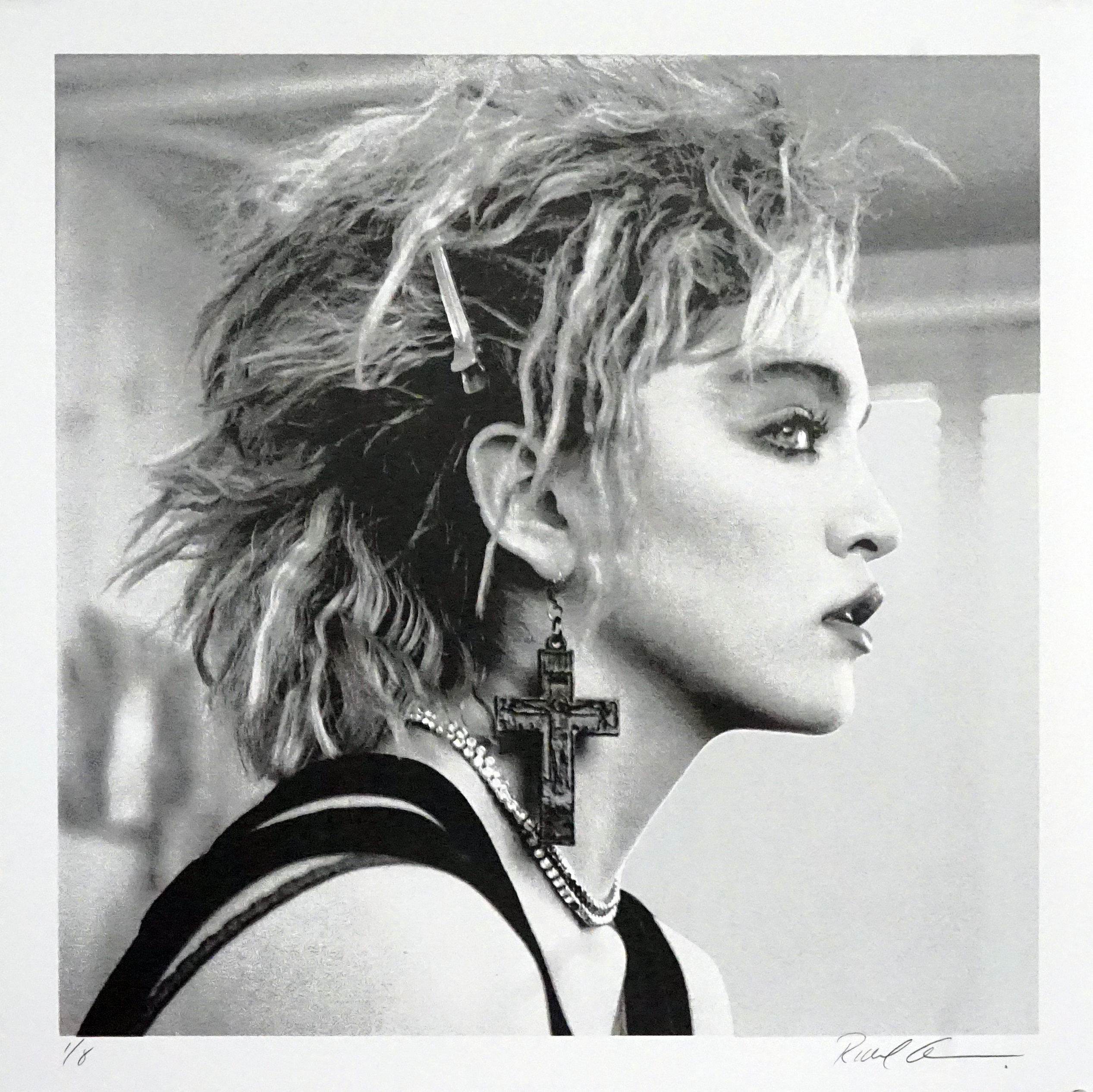 Madonna, NYC, 1983 (Grayscale) by Richard Corman