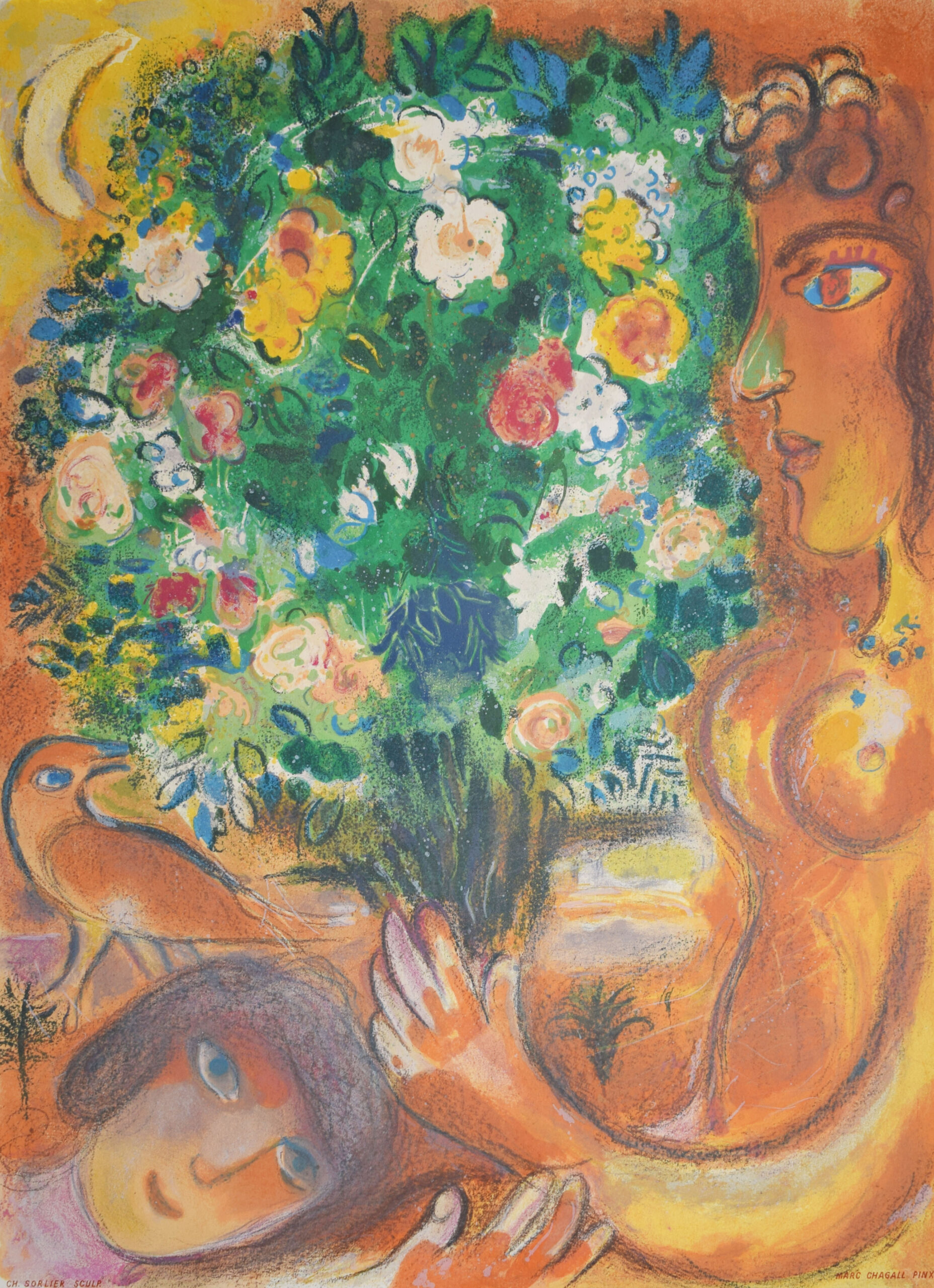 Woman with Bouquet, from: Nice Côte d’Azur | Femme au Bouquet, Nice Côte d’Azur by Marc Chagall