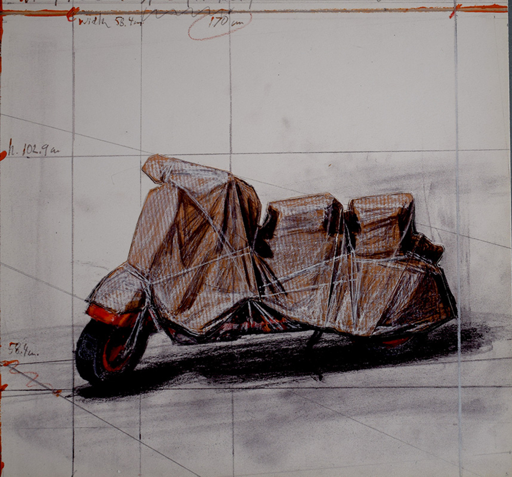 Wrapped Vespa (Project) 1963-64 by Christo