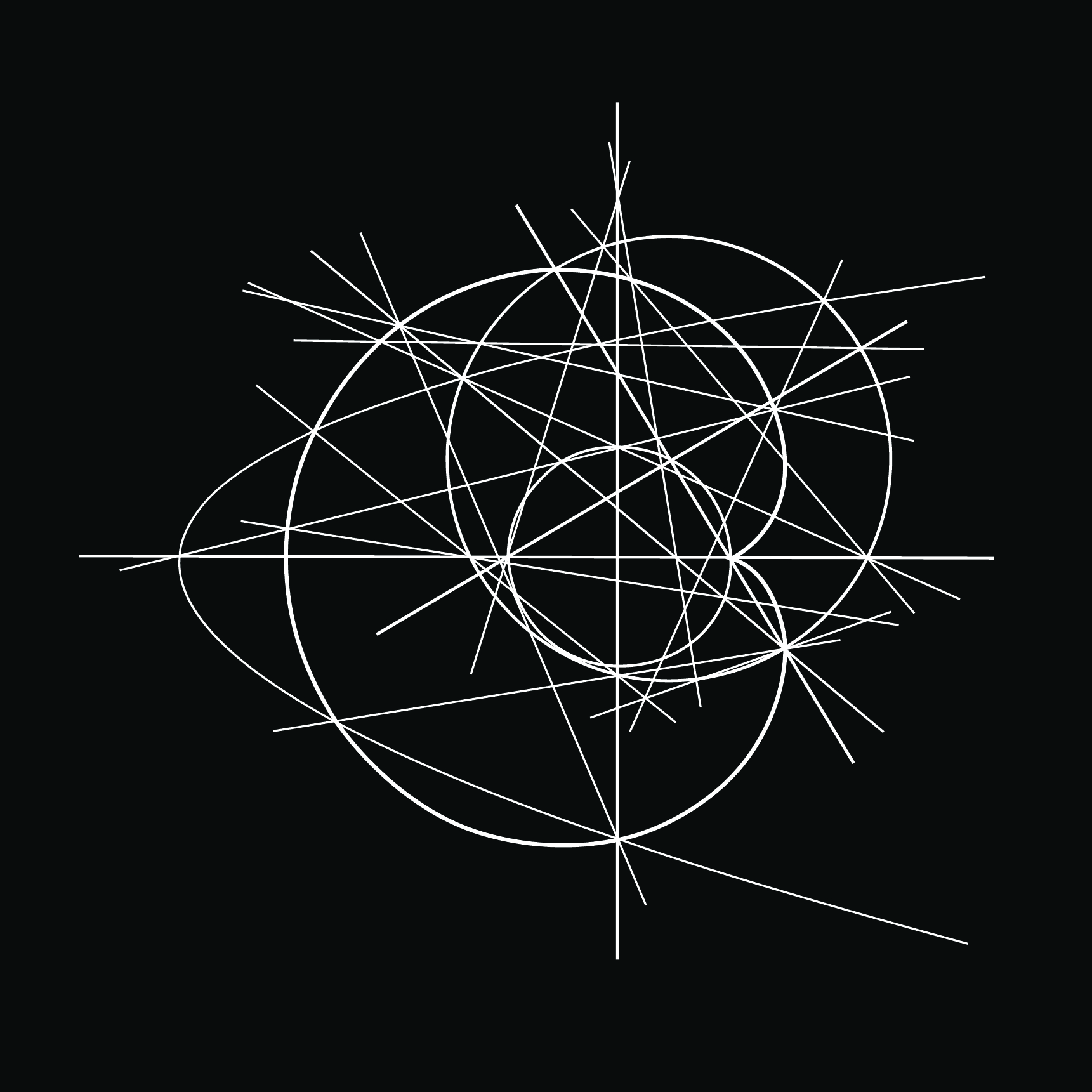 Cardioid with Parabola and Circle by Clifford Singer