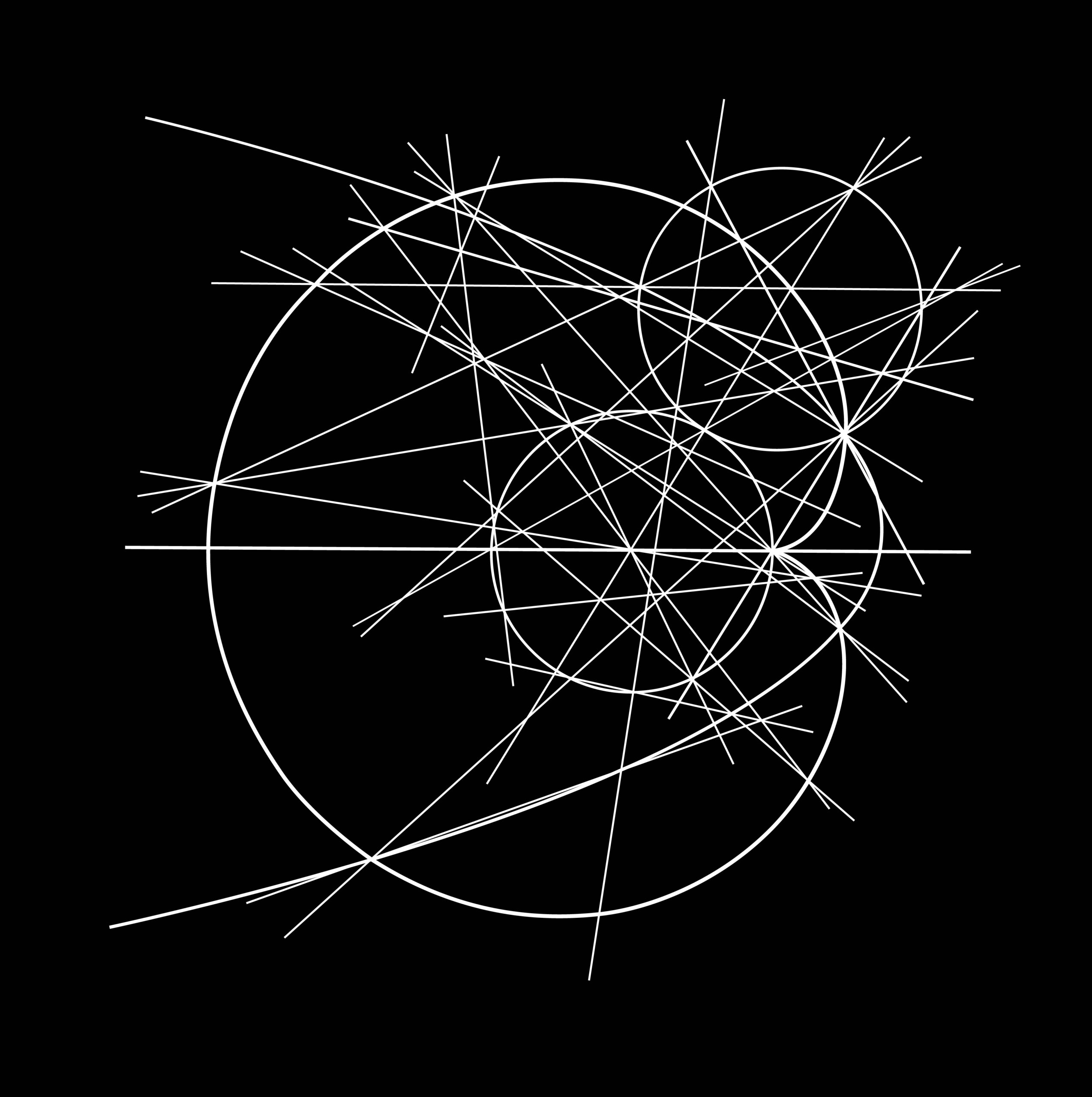 Cardioid with Parabola and Two Circles by Clifford Singer