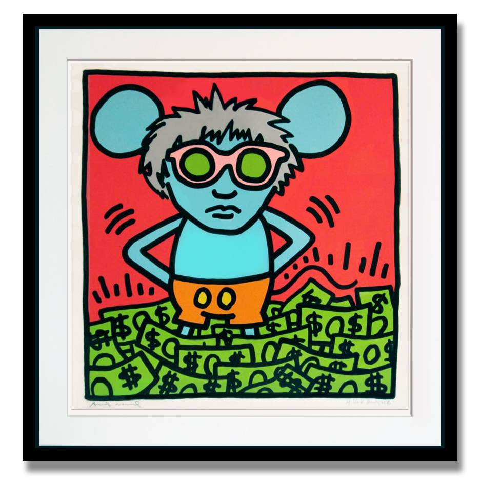 Andy Mouse (A – Red) by Keith Haring