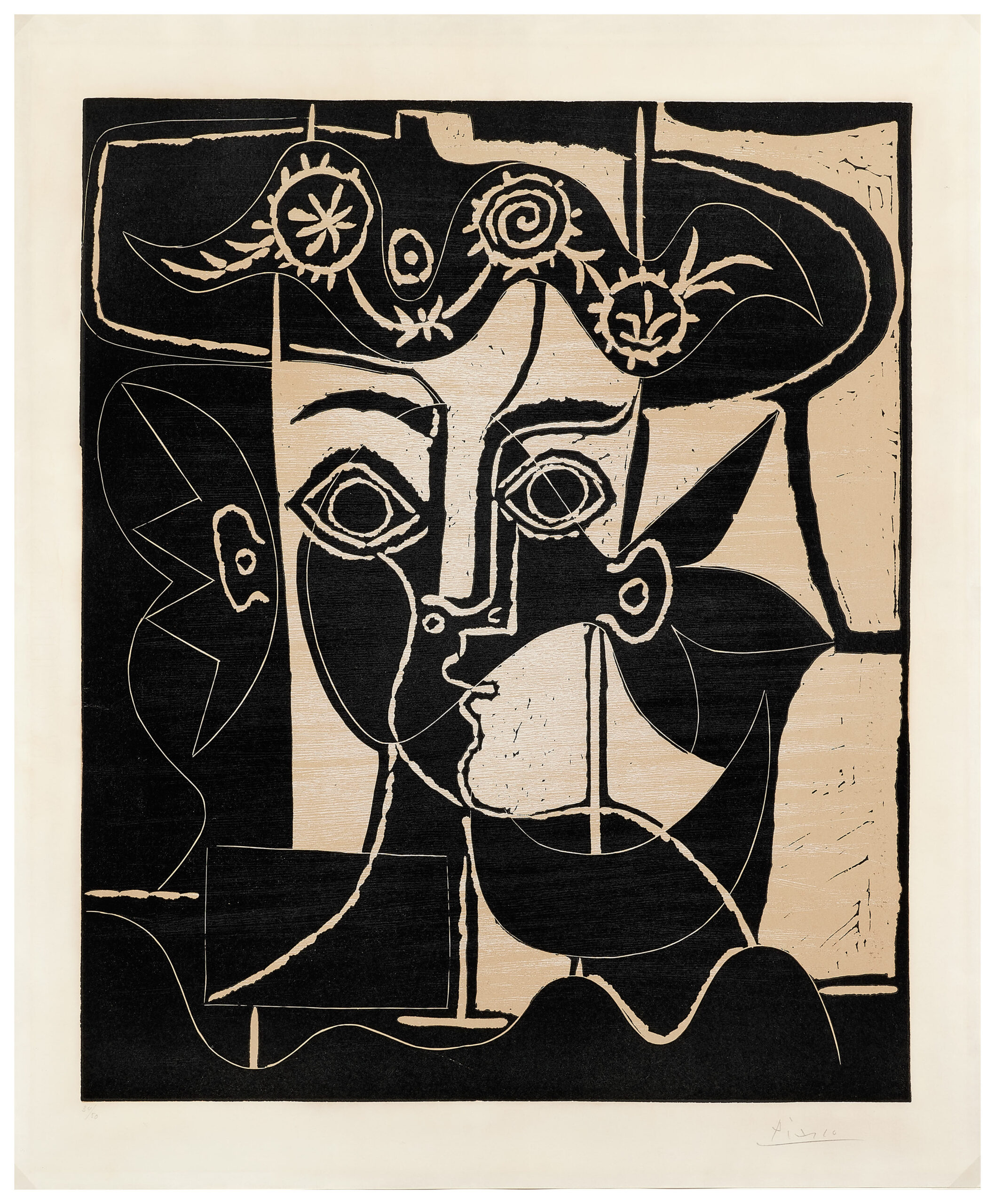 Grand tête de femme au chapeau orné by Pablo Picasso