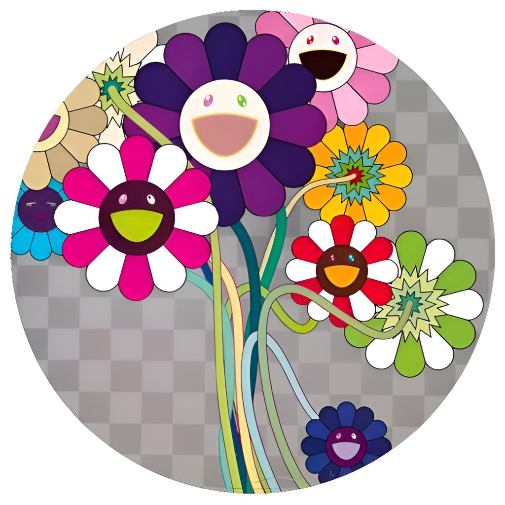 Purple Flowers in a Bouquet by Takashi Murakami