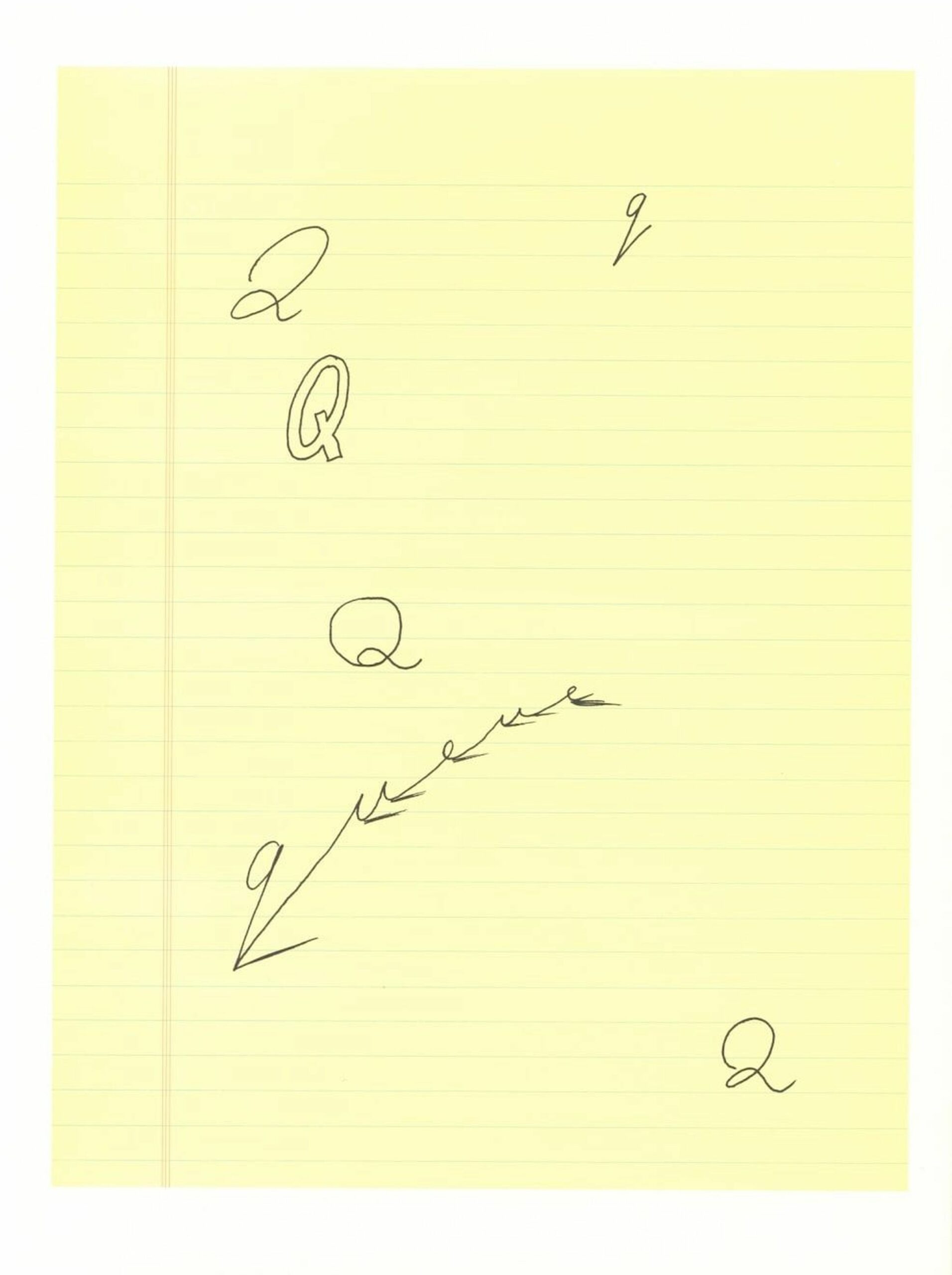 ‘Q’ (II) from ‘Hockney’s Alphabet’ by David Hockney