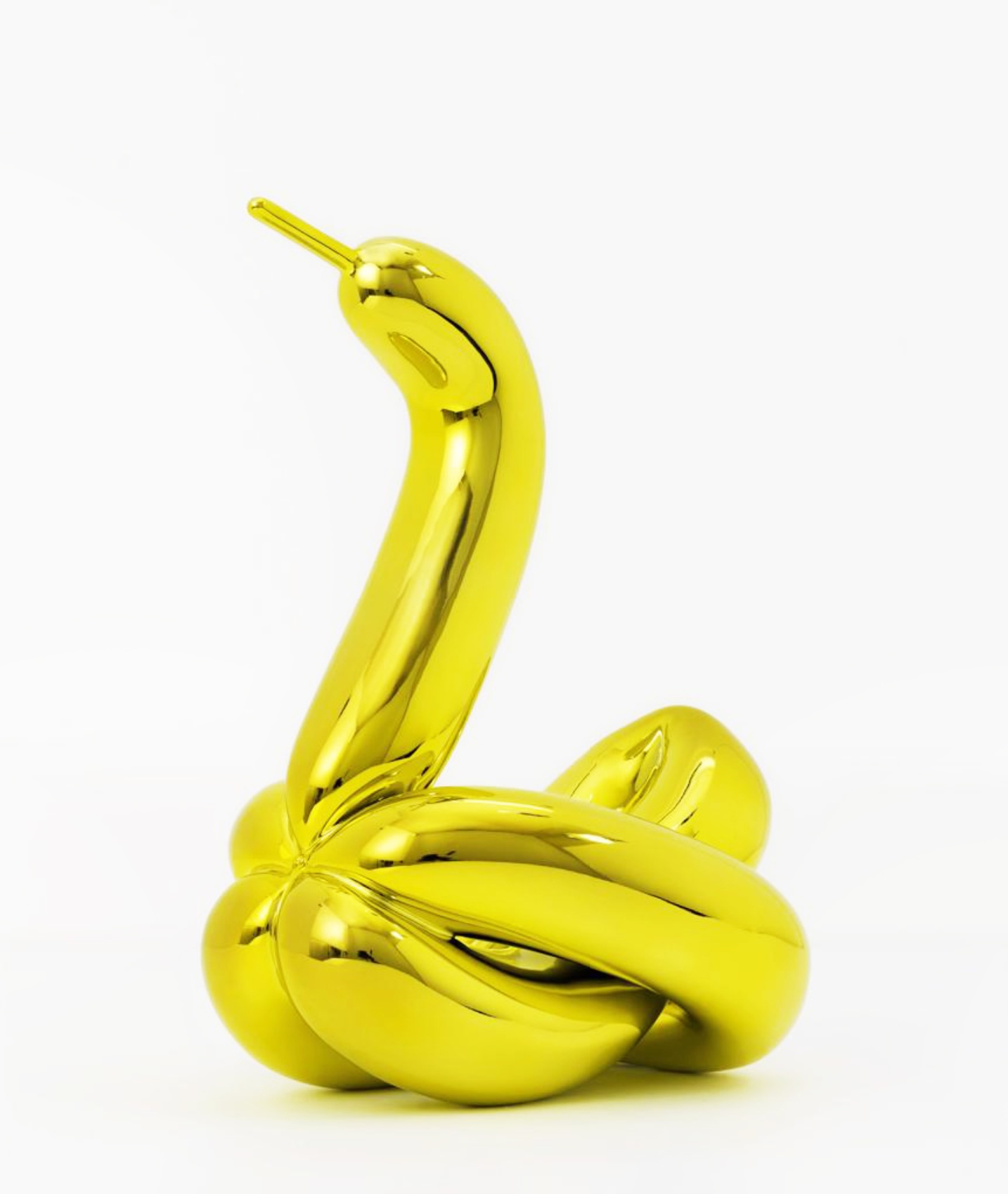 Yellow Balloon Swan by Jeff Koons