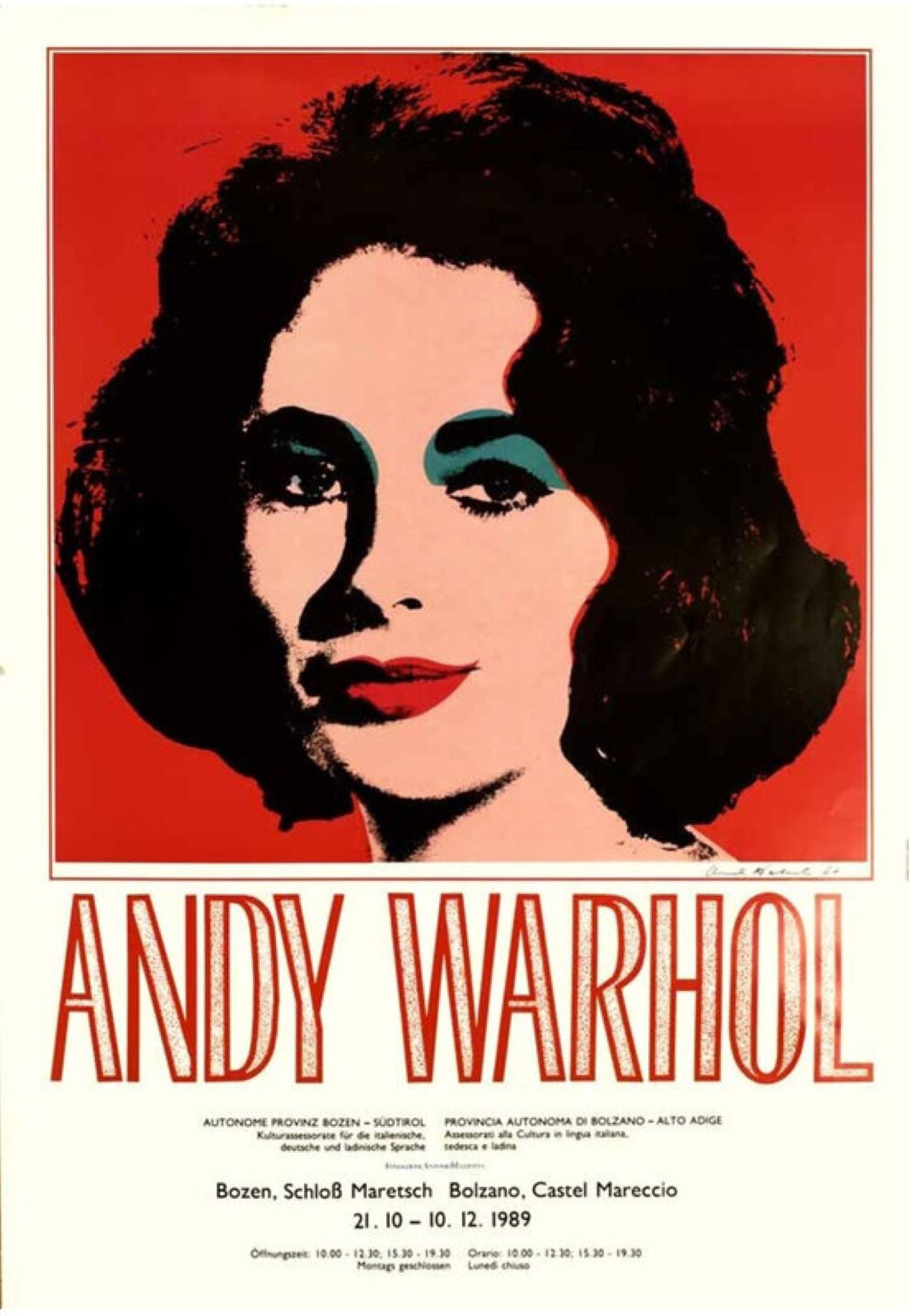 Elizabeth Taylor Exhibition Original Vintage Art Poster by Andy Warhol