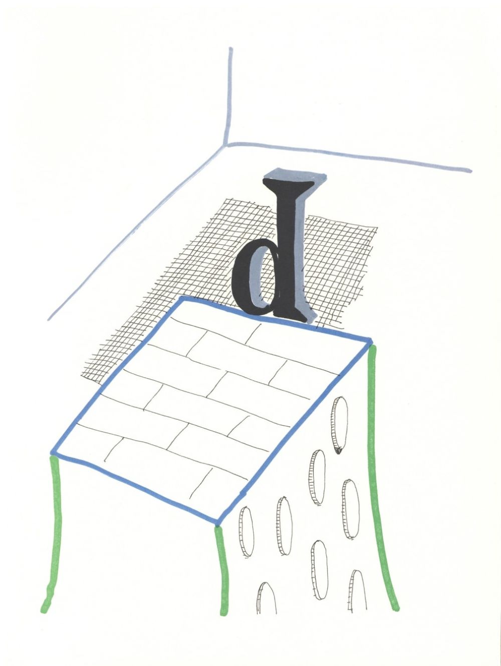 ‘D’ from ‘Hockney’s Alphabet’ by David Hockney