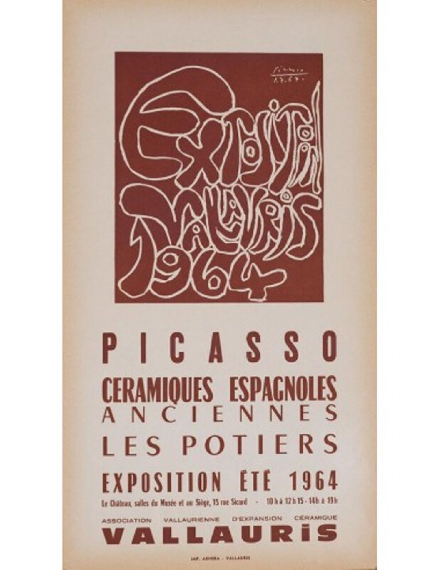 Ceramiques Espagnoles 1964 exposition lithograph by Pablo Picasso