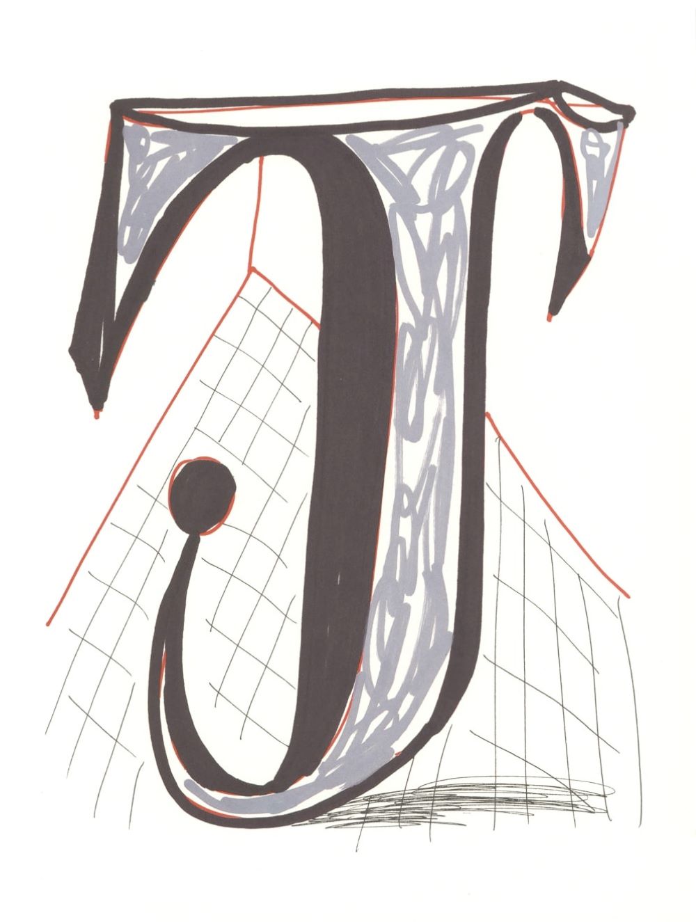 ‘J’ from ‘Hockney’s Alphabet’ by David Hockney