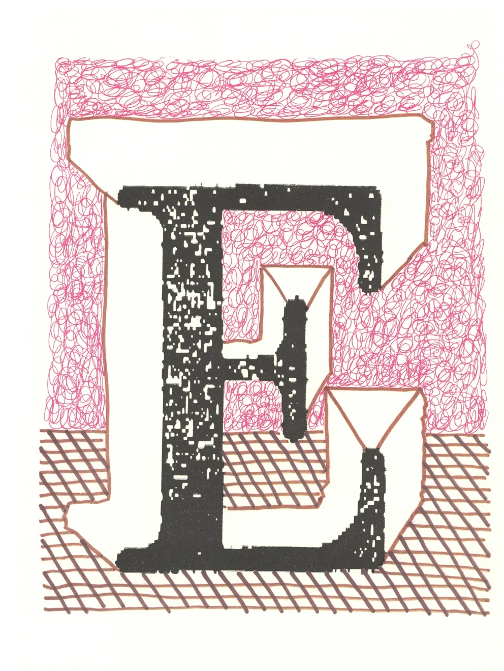 ‘E’ from ‘Hockney’s Alphabet’ by David Hockney