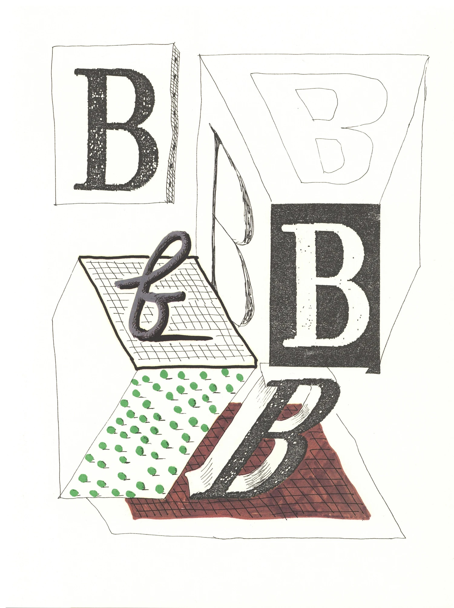 ‘B’ from ‘Hockney’s Alphabet’ by David Hockney