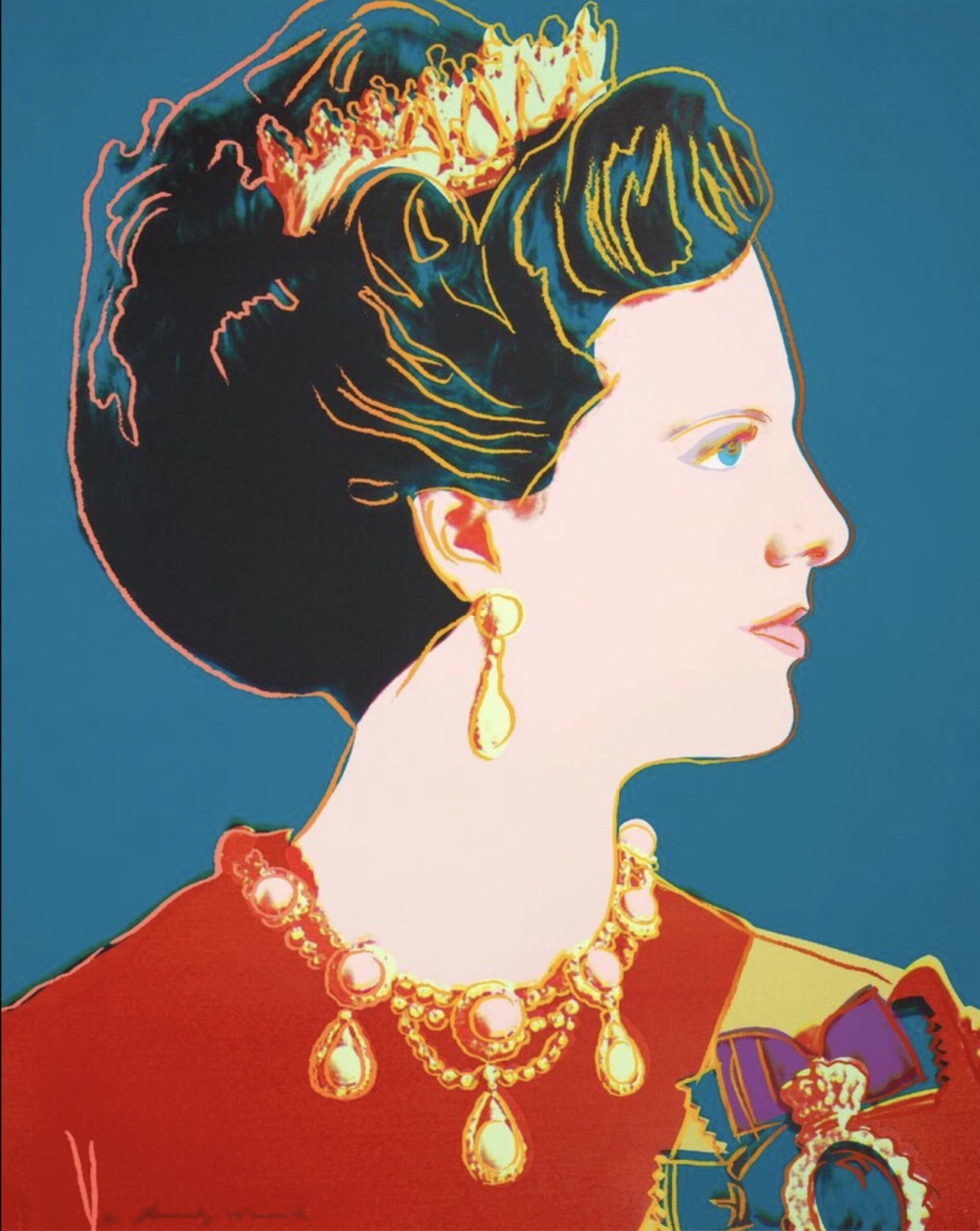 Queen Margrethe II of Denmark by Andy Warhol