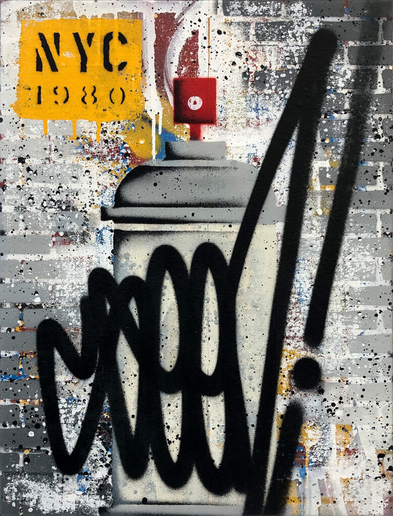 NYC 1980 (Grey), original painting on canvas by Seen