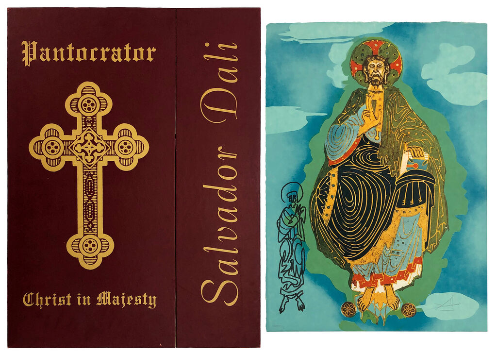 Pantocrator – Christ In His Majesty (Tarot 3 of Coins), hand signed lithograph by Salvador Dalí