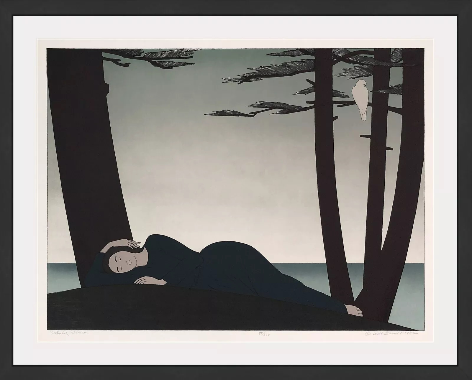 Reclining Woman (framed hand signed lithograph) by Will Barnet