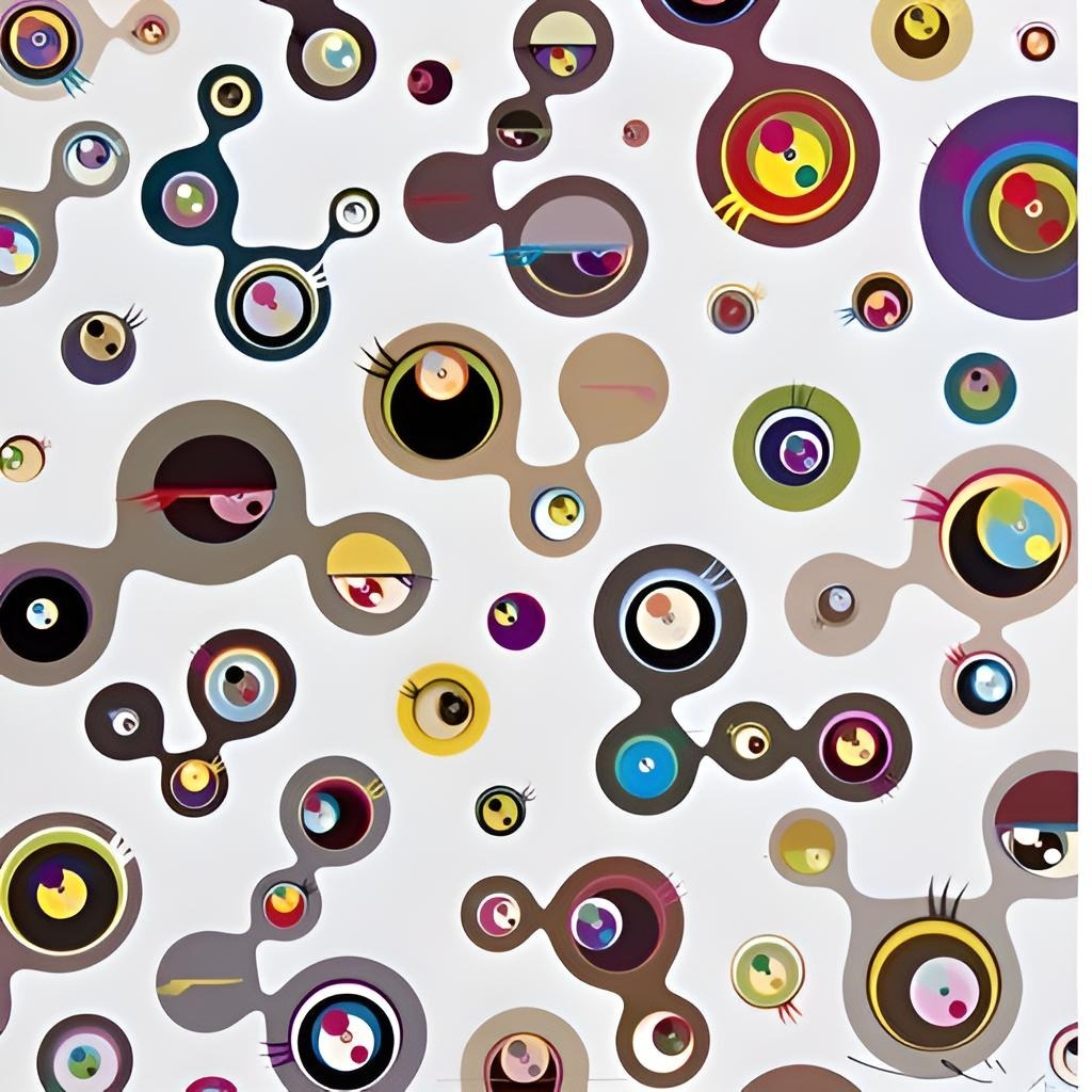 Jellyfish Eyes White 4 by Takashi Murakami