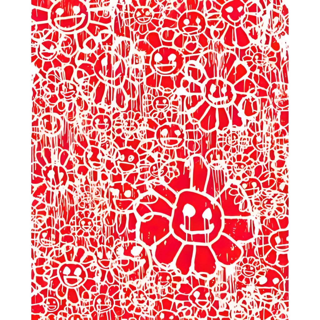 Madsaki Flowers B Red by Takashi Murakami