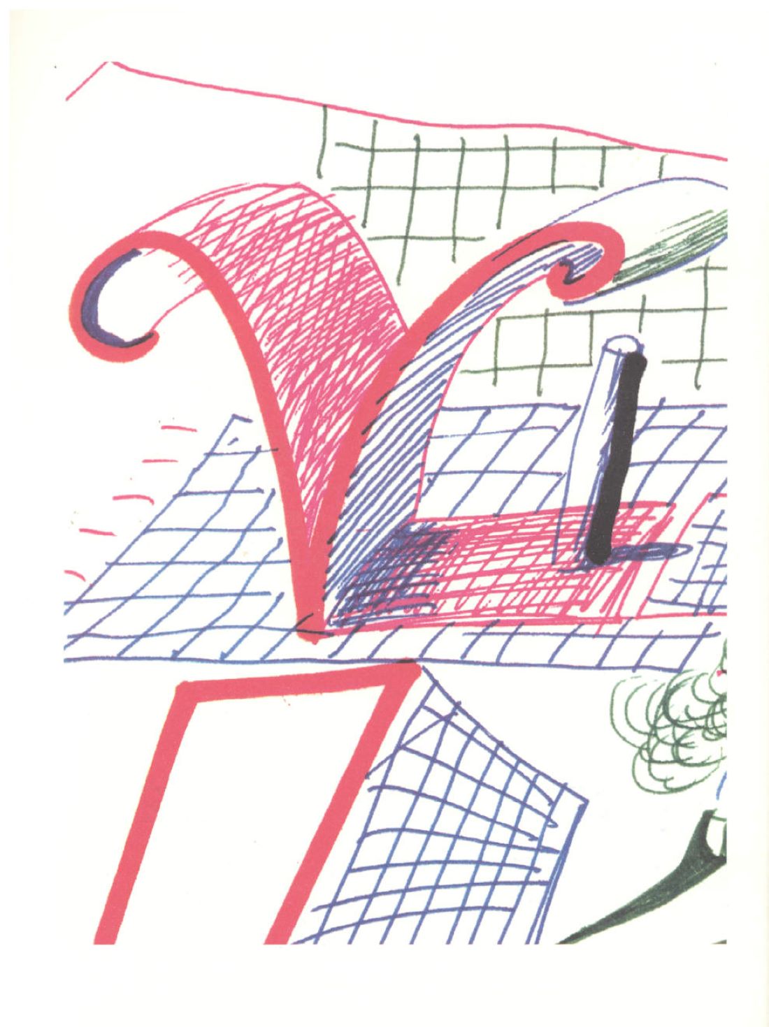 ‘V’ from ‘Hockney’s Alphabet’ by David Hockney