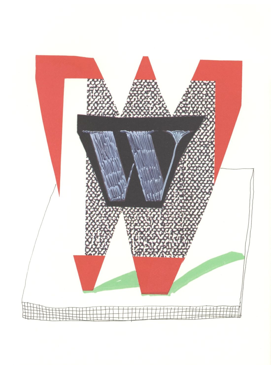 ‘W’ from ‘Hockney’s Alphabet’ by David Hockney