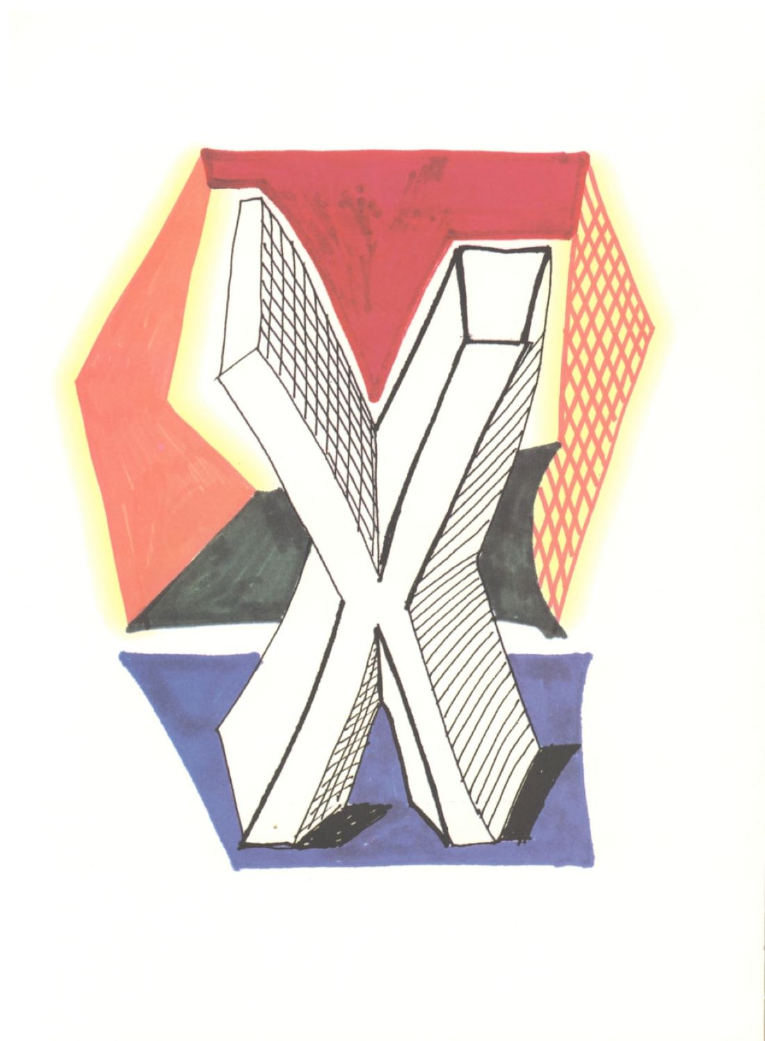 ‘X’ from ‘Hockney’s Alphabet’ by David Hockney