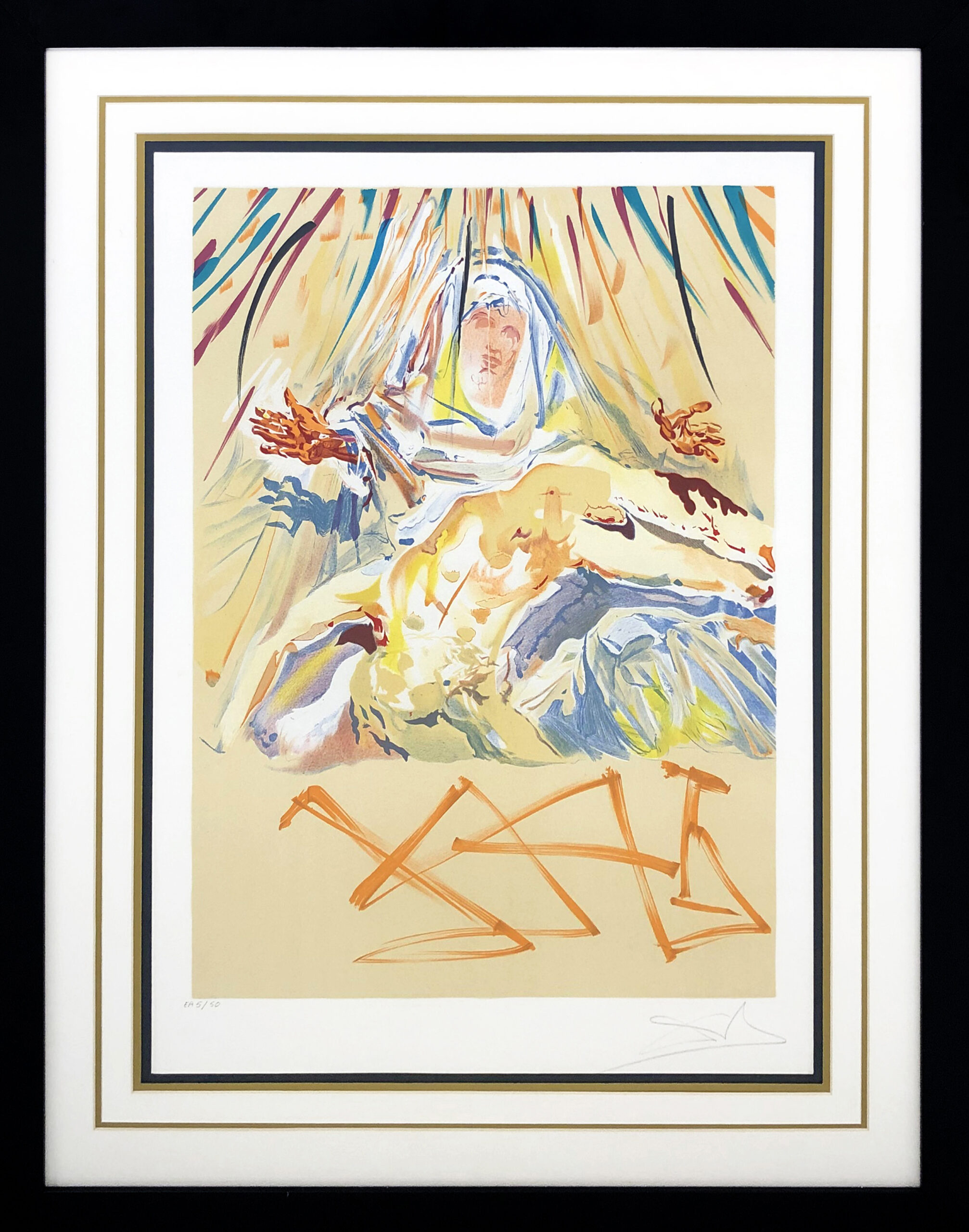 La Pieta Nera (Black Madonna), hand signed lithograph, 1974 by Salvador Dalí