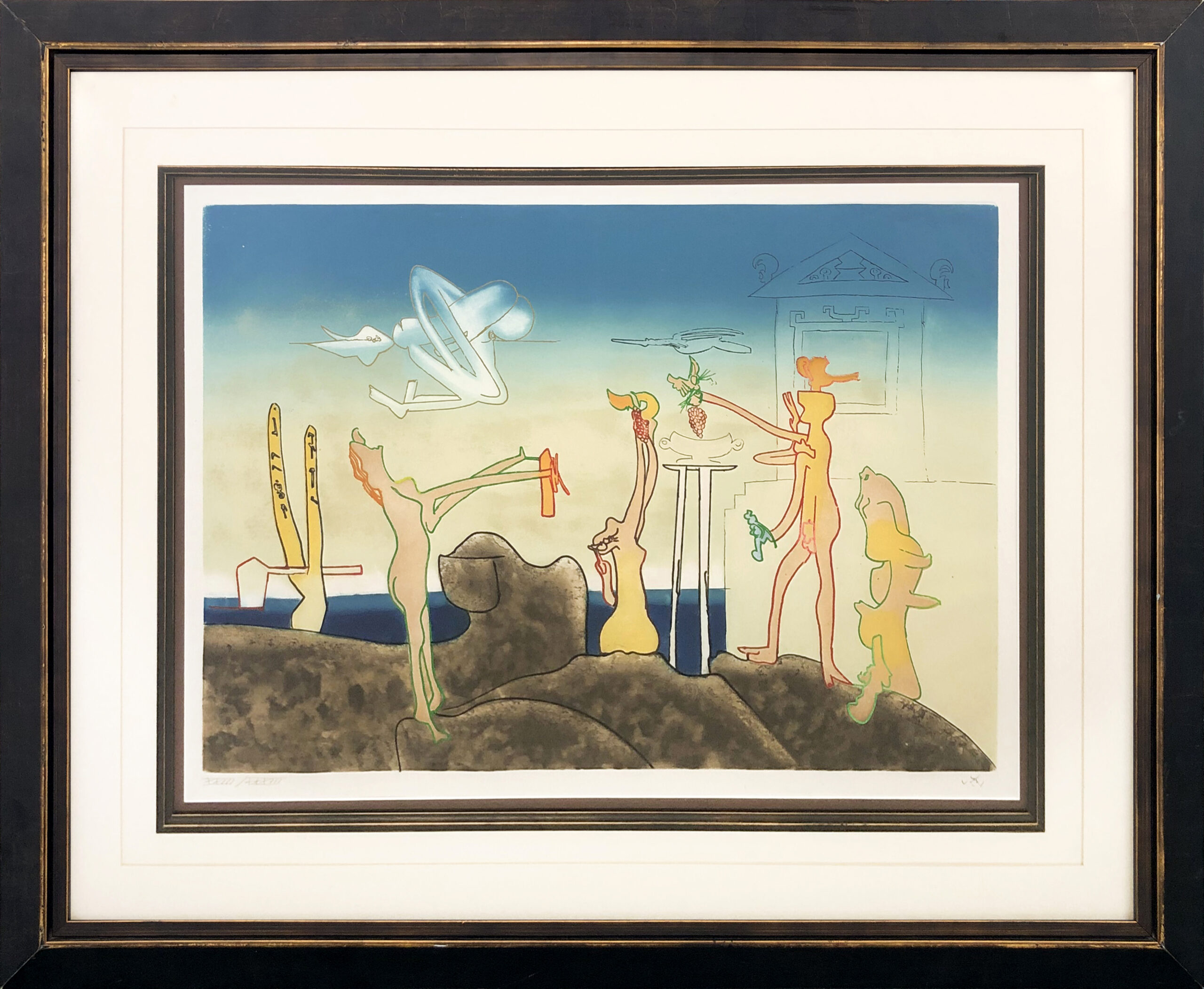 12am (from the L´Arc Obscur Des Heurs suite), signed aquatint etching, 1974 by Roberto Matta