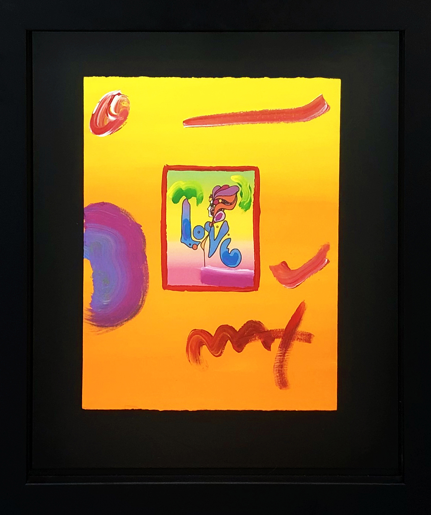 Love (unique mixed media on paper), 2019 by Peter Max