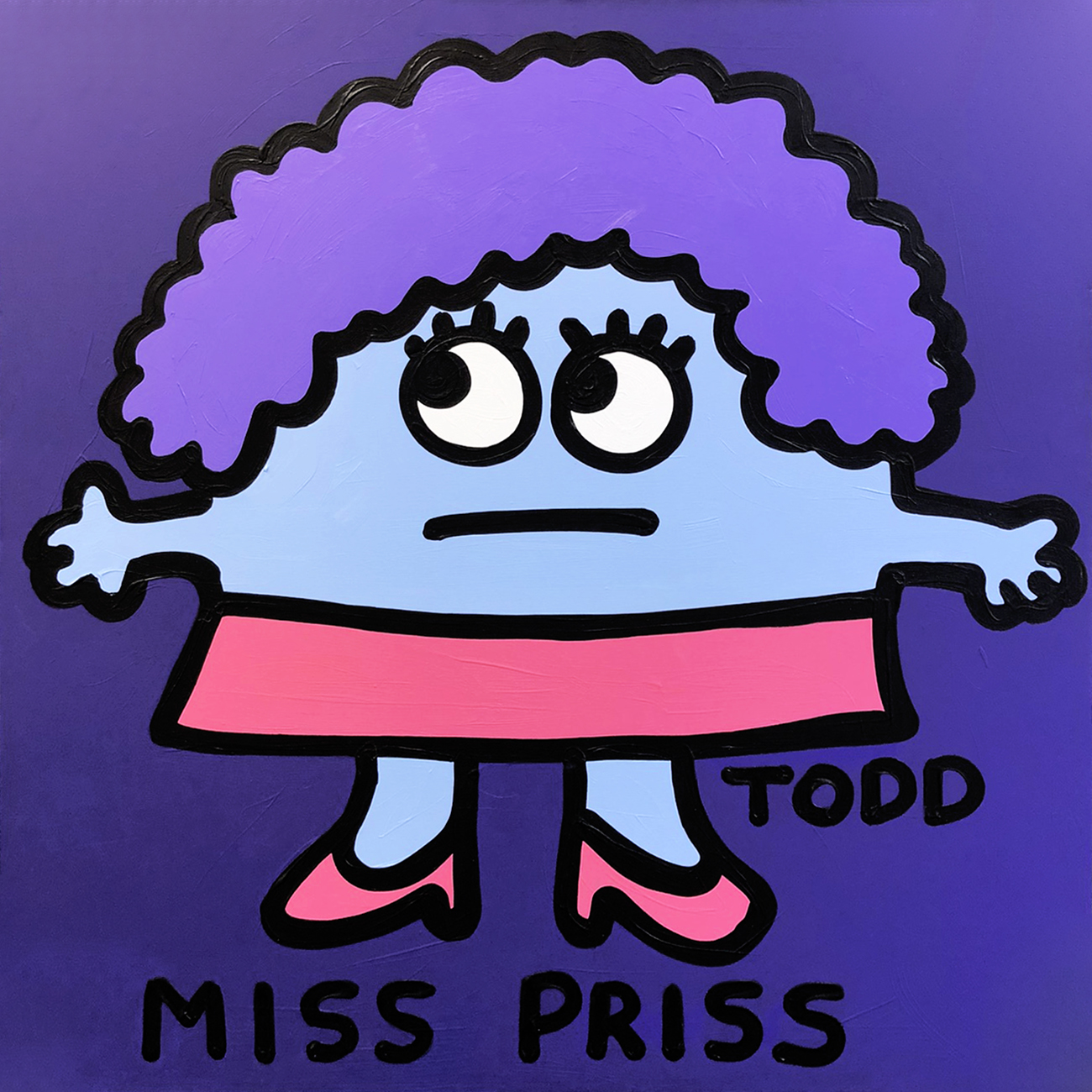 Miss Priss (large original painting on canvas) by Todd Goldman