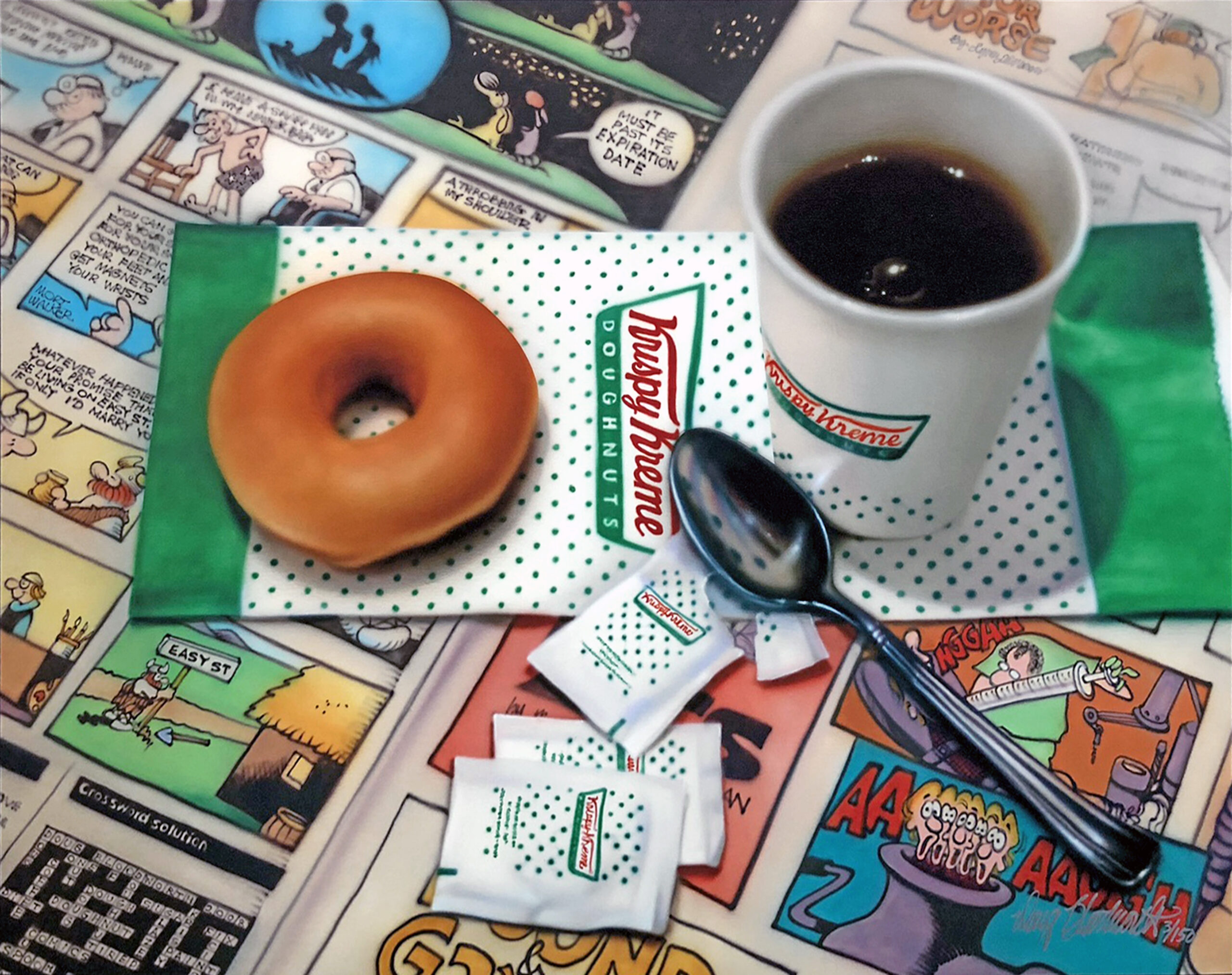 Krispy Kreme (large signed giclee on canvas), 2013 by Doug Bloodworth