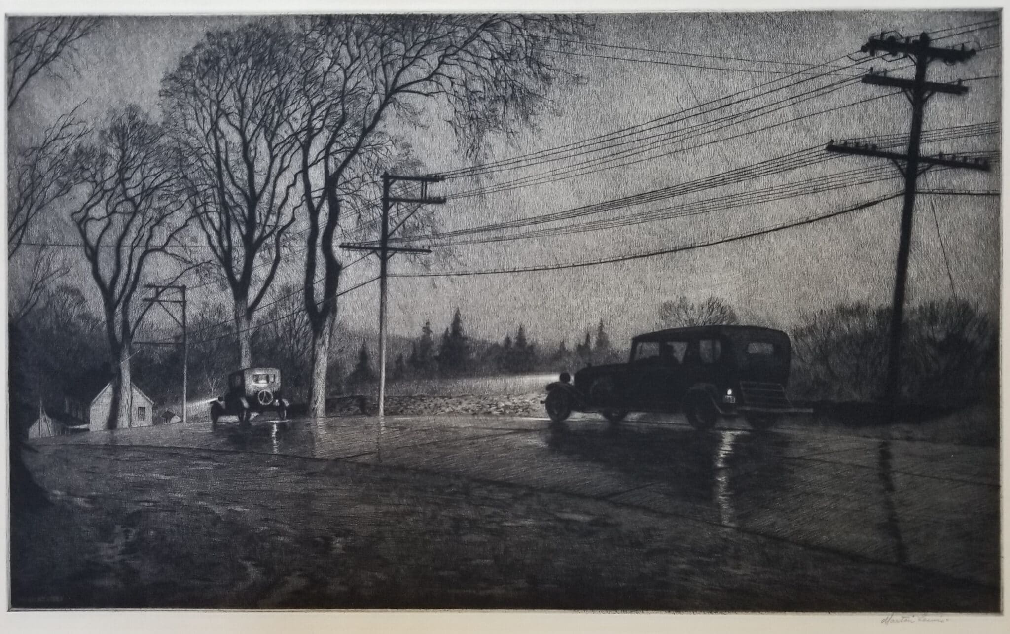 Wet Night, Route 6 by Martin Lewis