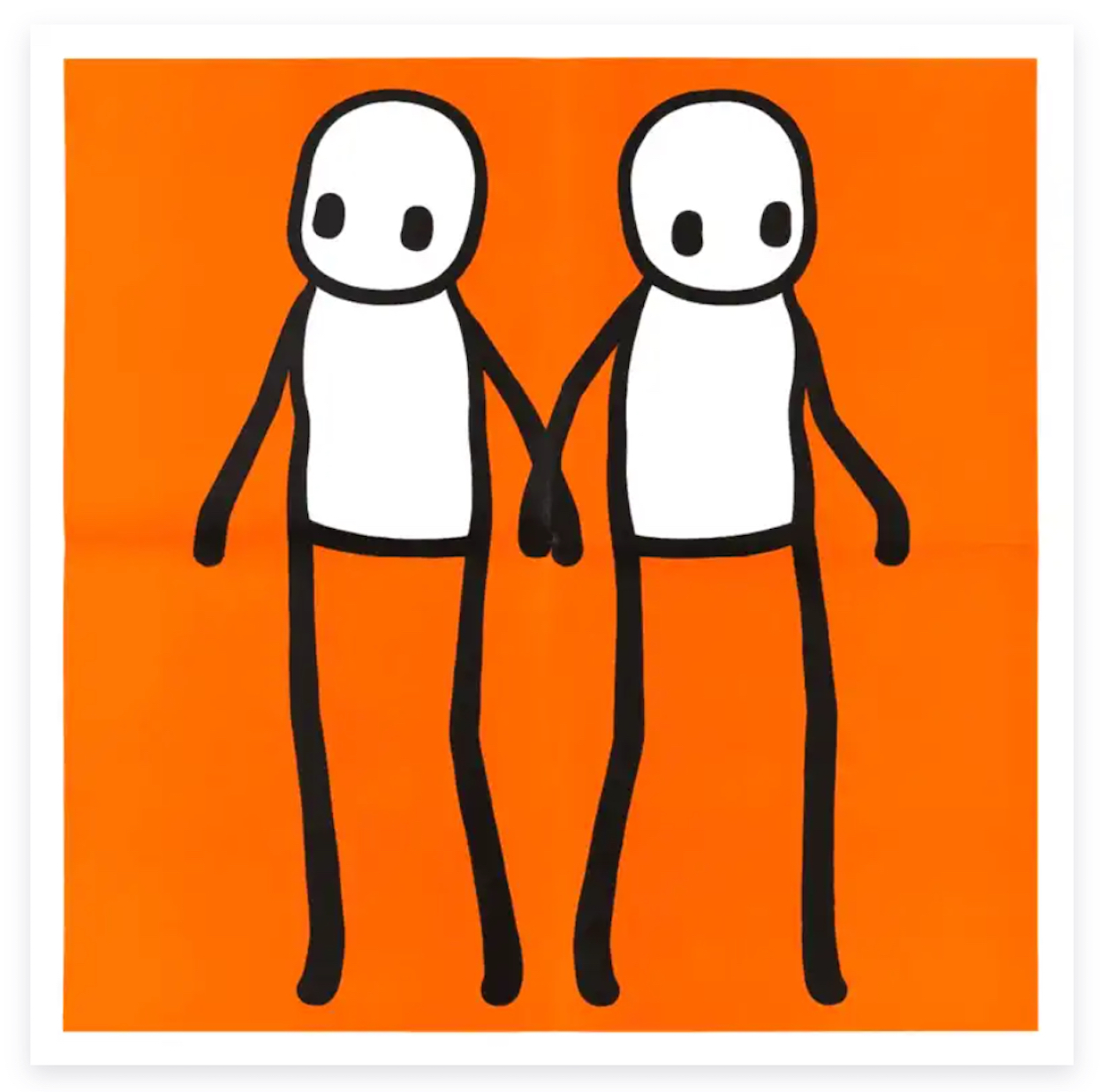 Stik Holding Hands Hackney Today – Orange by STIK