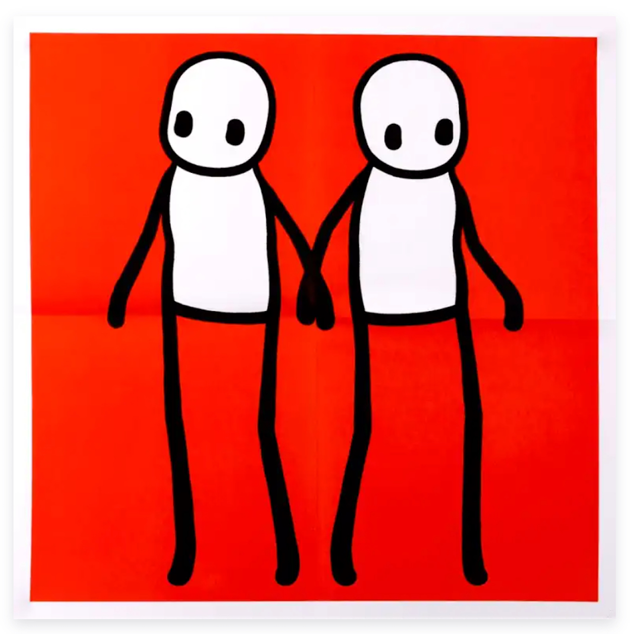 Stik Holding Hands Hackney Today – Red by STIK