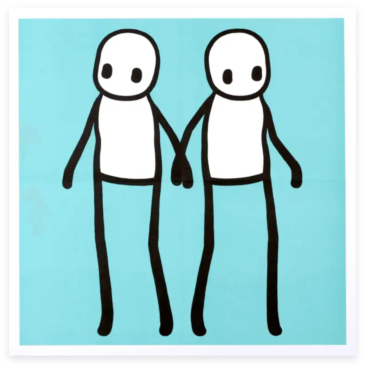 Stik Holding Hands Hackney Today – Teal by STIK