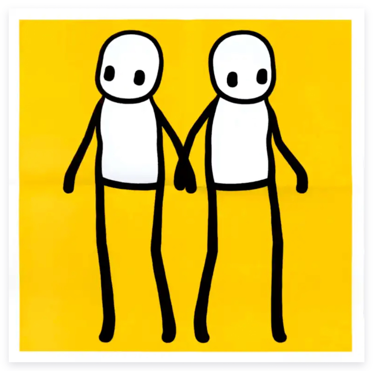 Stik Holding Hands Hackney Today – Yellow by STIK