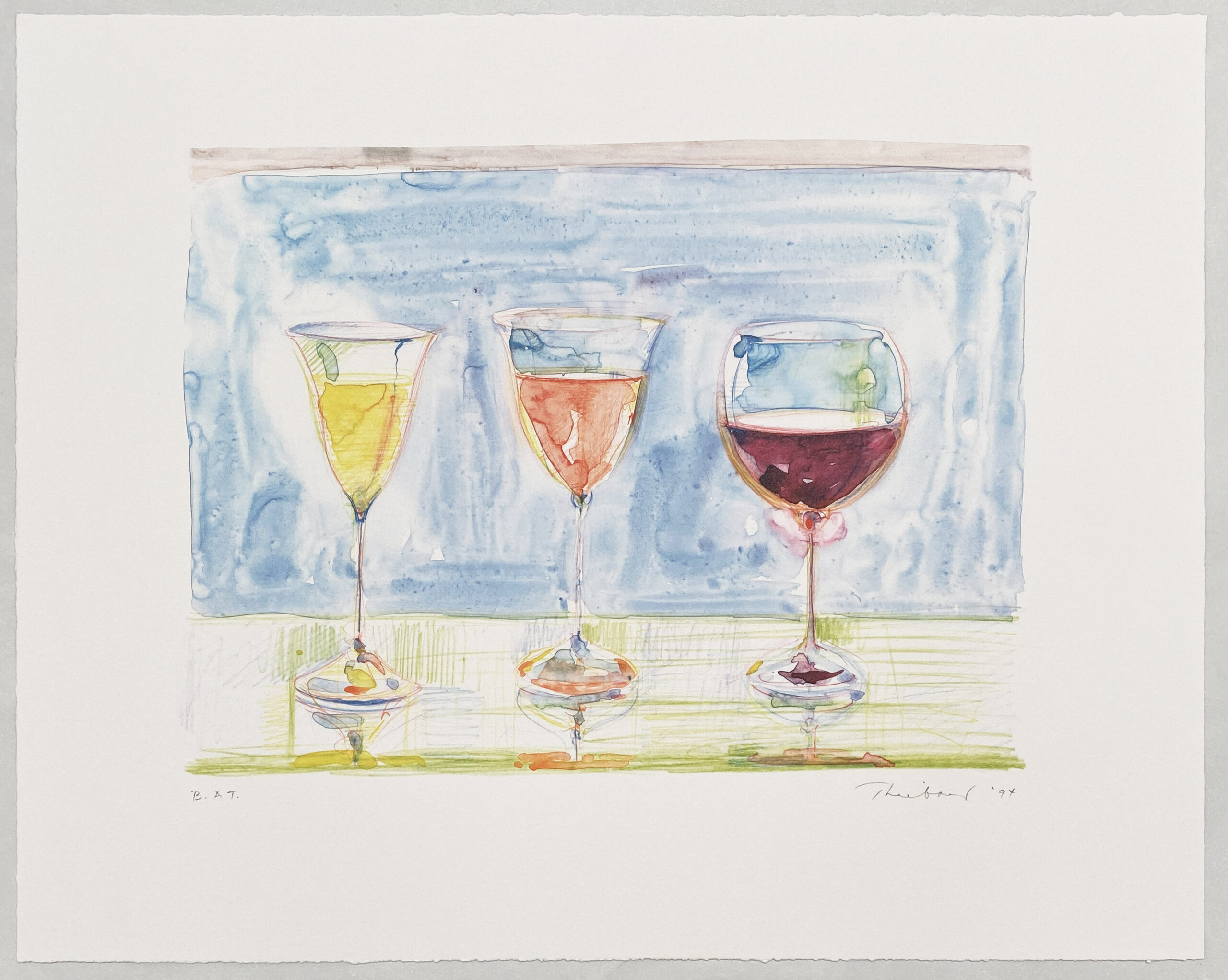 Wine Glasses, from The Physiology of Taste by Wayne Thiebaud